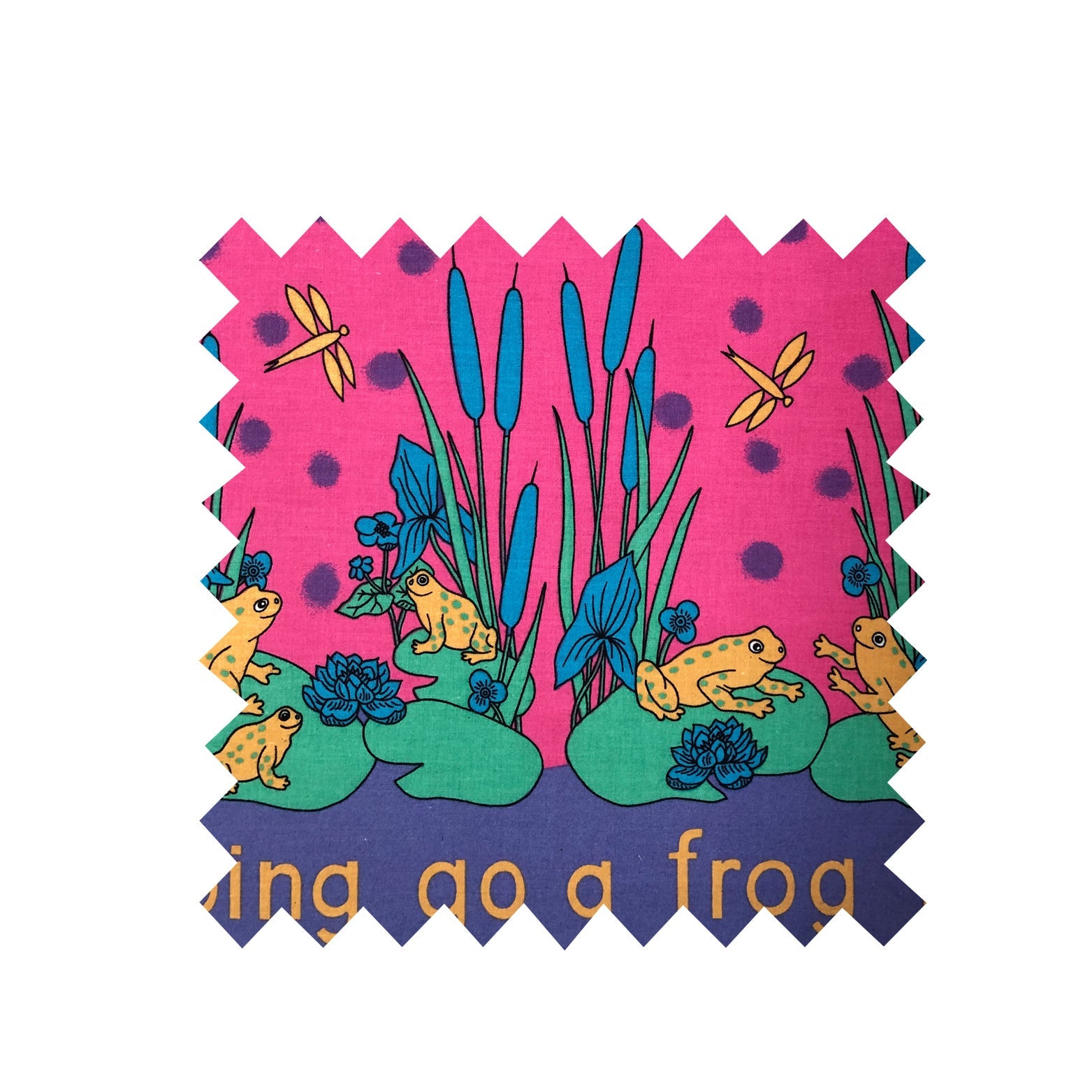 Remnant - 150cm - Pink Frog Lily Print Fabric