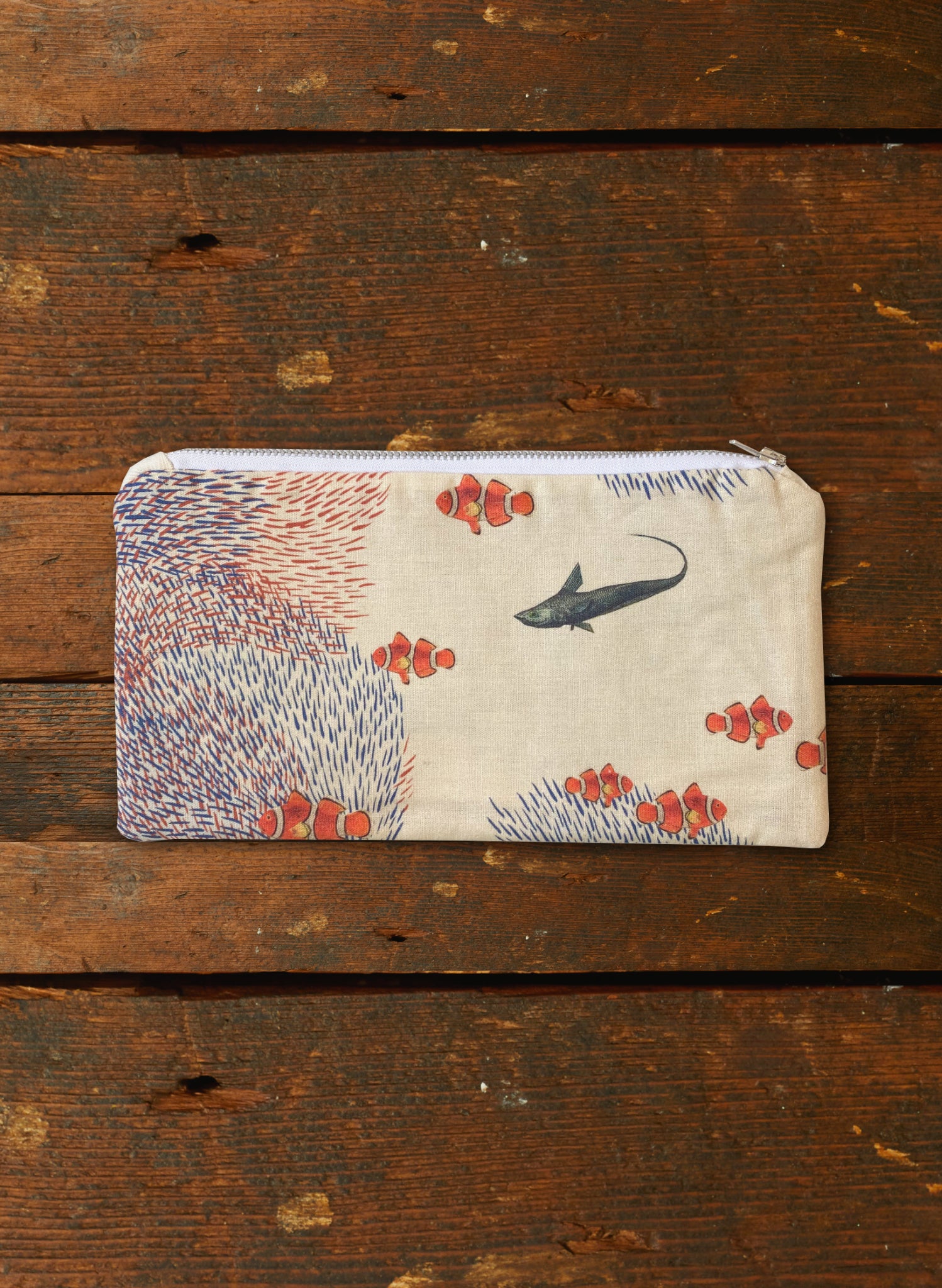 Zip Pouch - Medium - Ivory Coral Migration