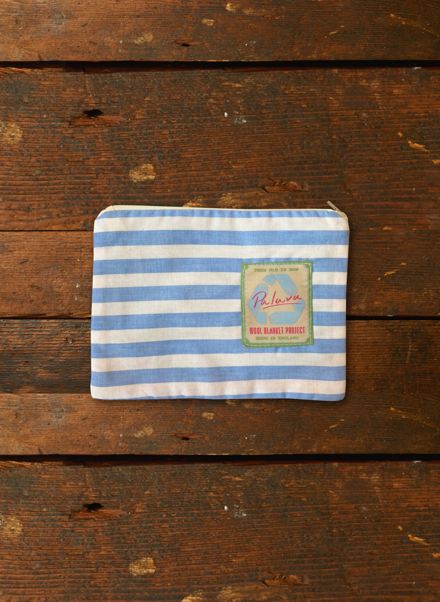 Zip Pouch - Medium - Blue Stripe