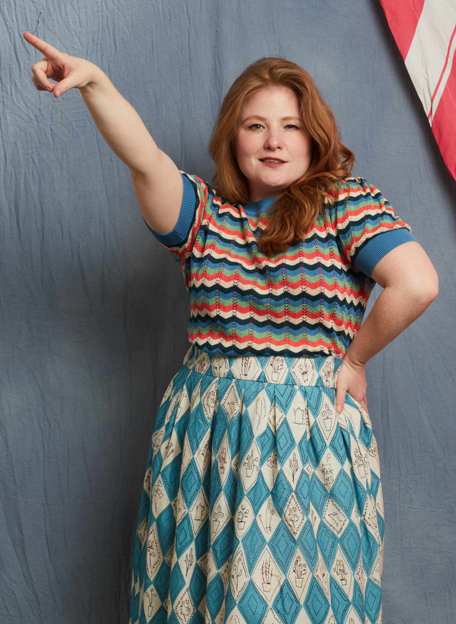 Florence Skirt - Teal Diamonds