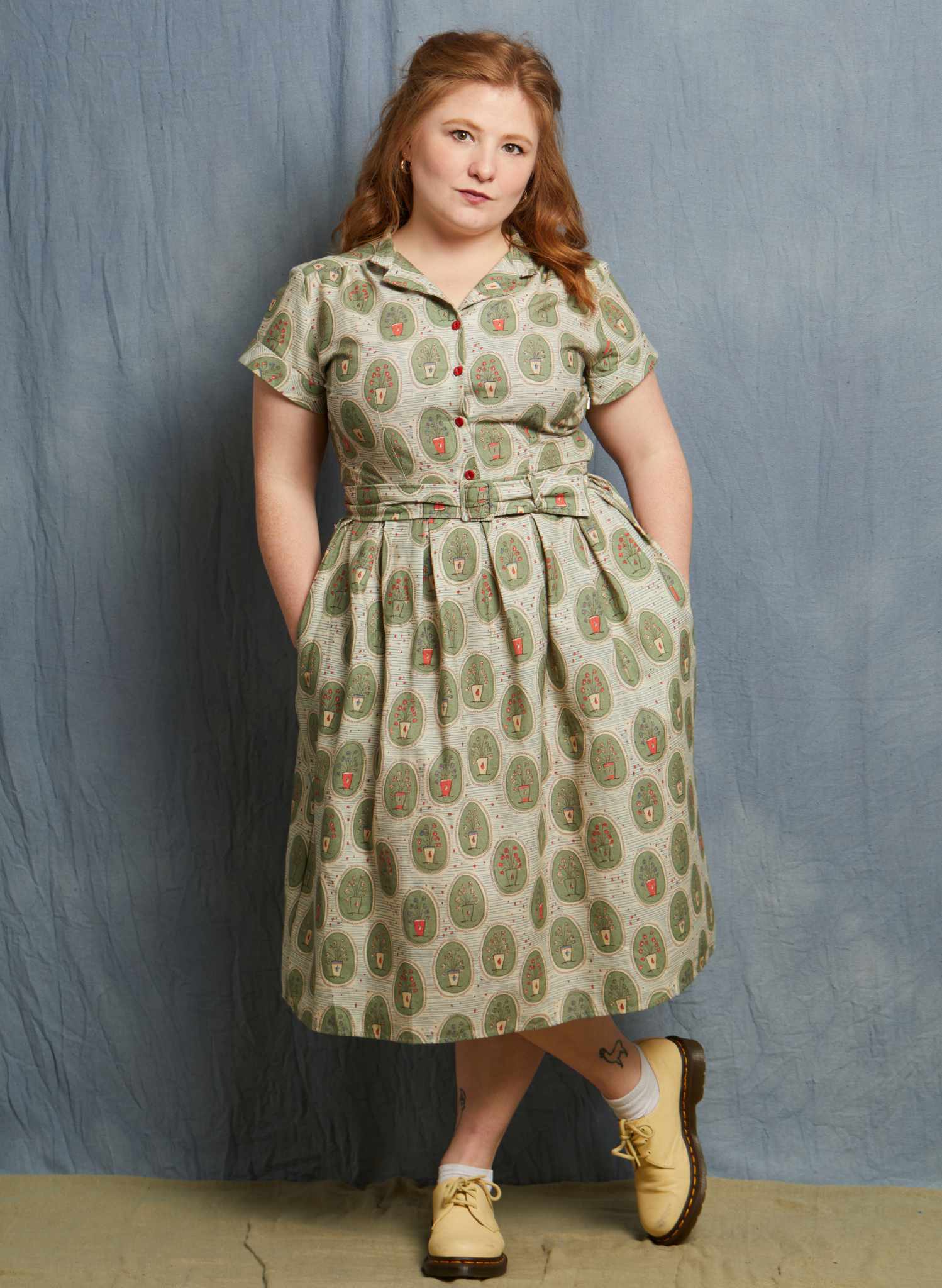 Louise Dress - Green Pot Plants