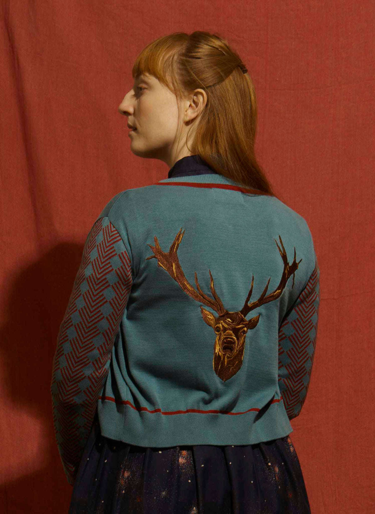 Vera Embroidered Cardigan - Mineral Stag