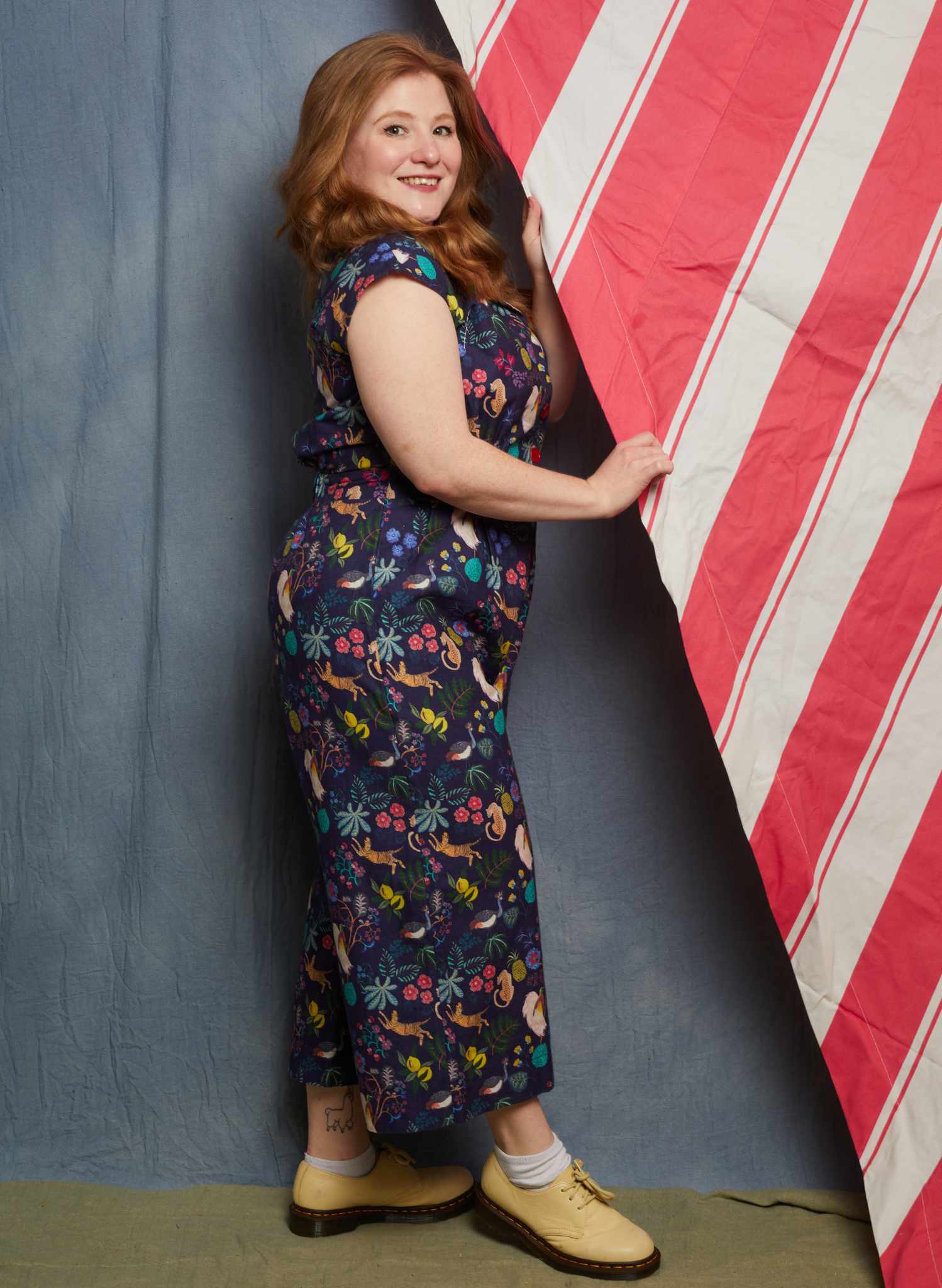 Francesca Jumpsuit - Navy Paradise Gardens