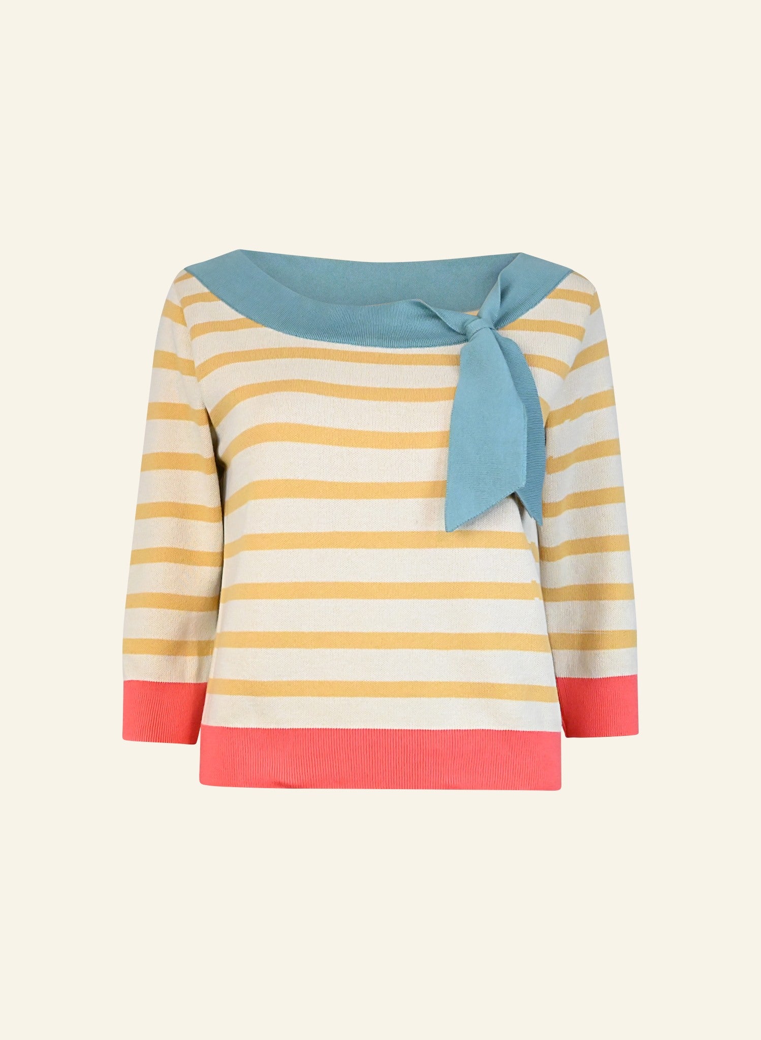 Amelie Top - Gold Stripe Knitted