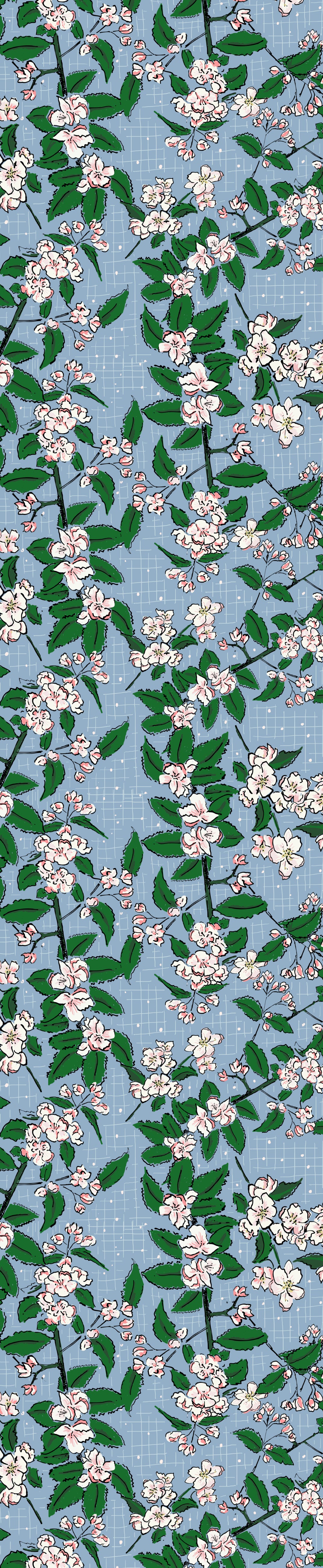 Remnant - 135cm x 116cm - Blue Apple Blossom - Tencel