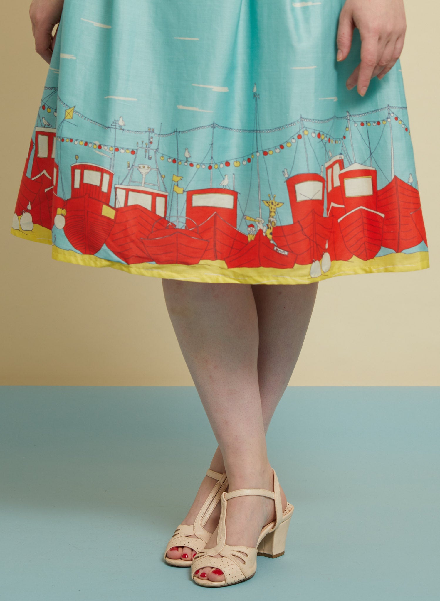 Beatrice Dress - Blue Boats