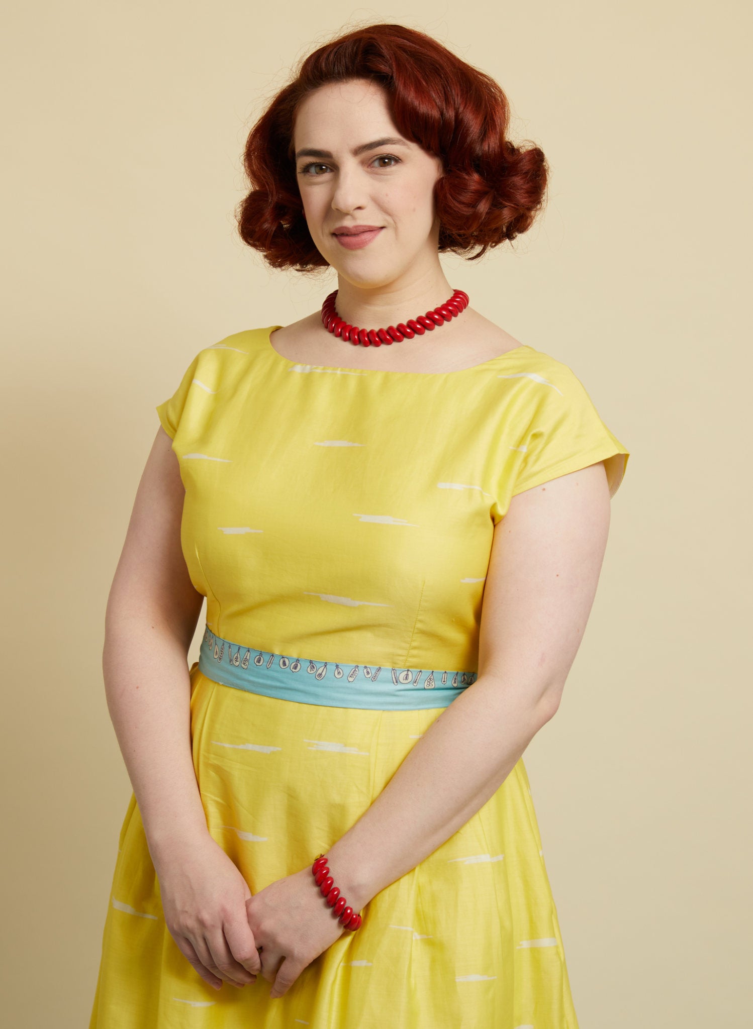 Beatrice Dress - Yellow Boats