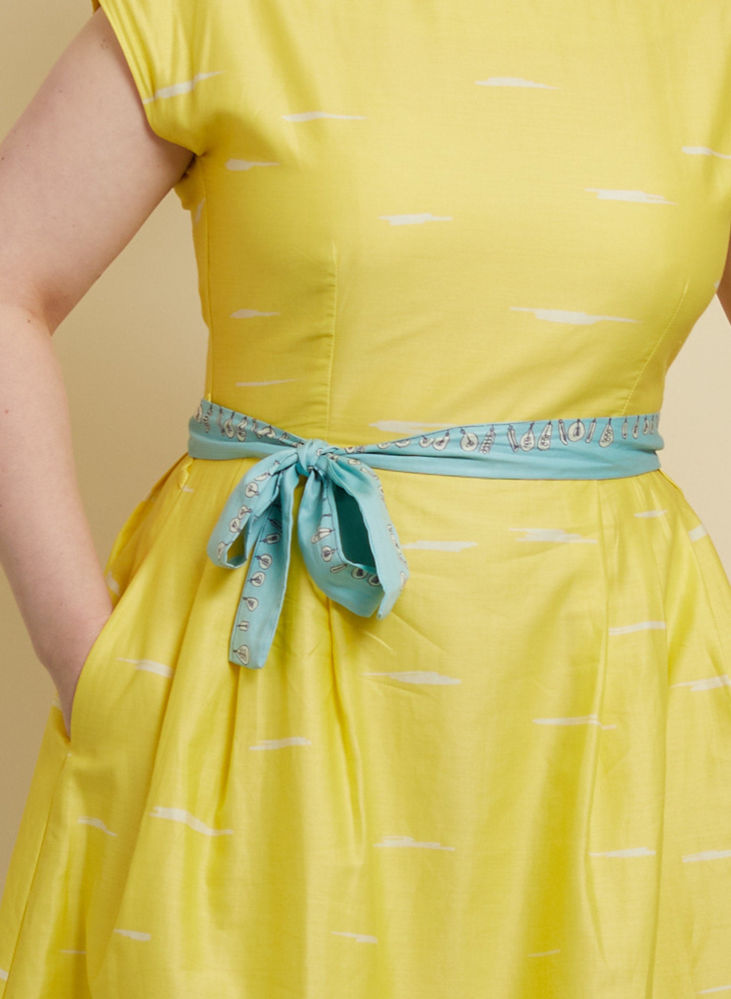 Beatrice Dress - Yellow Boats