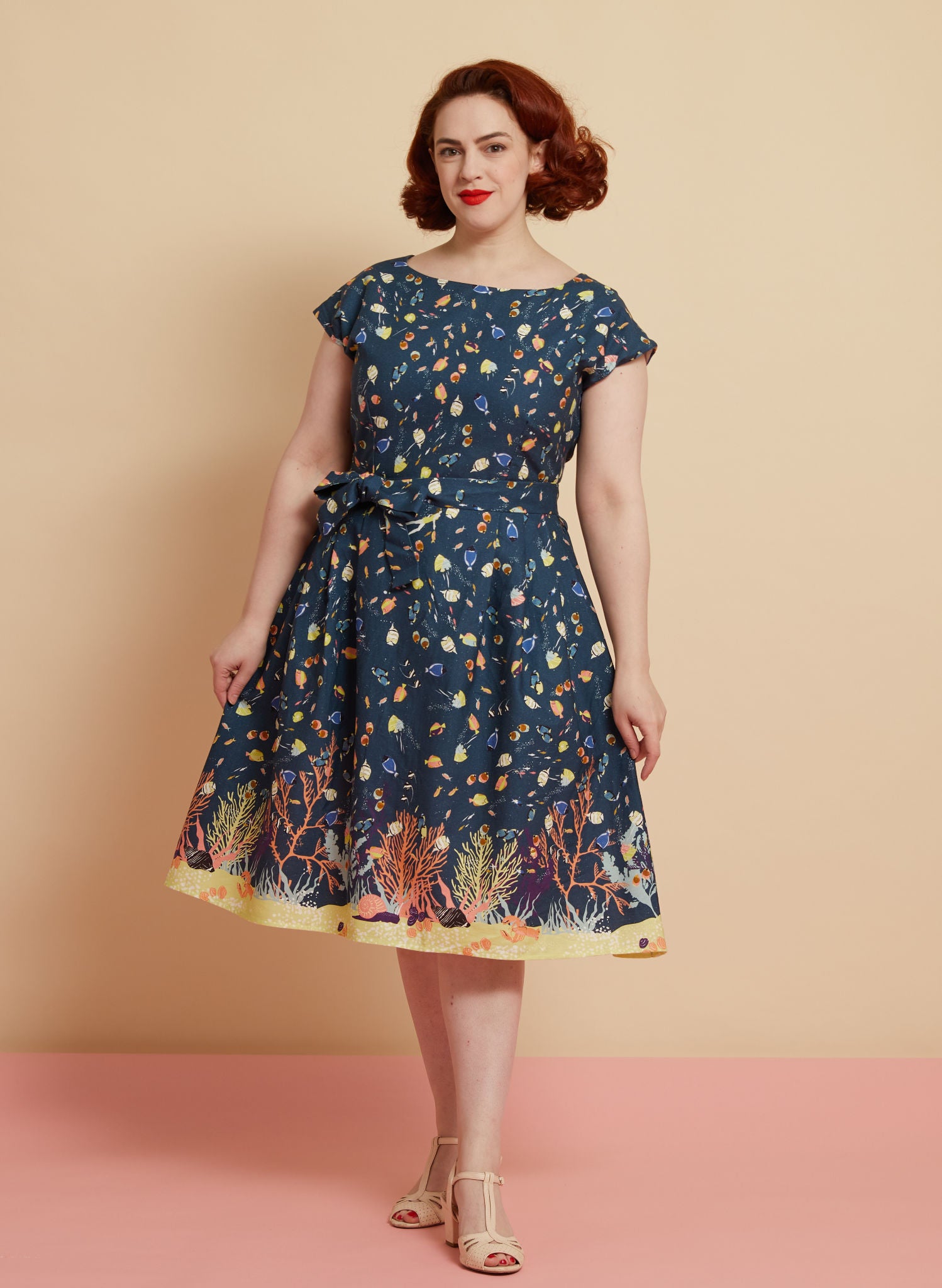 Beatrice Dress - Teal Under The Sea