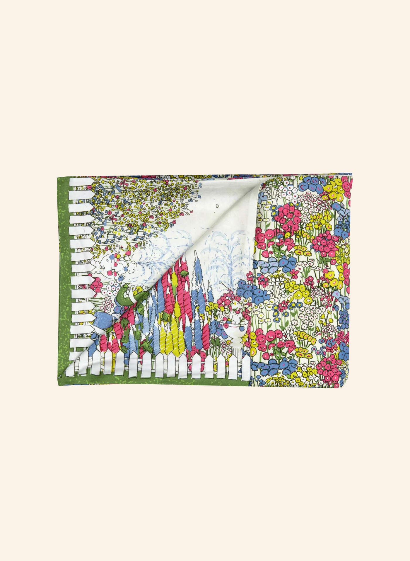 Single Duvet Cover - Cream Flower Garden/Chelsea Flower Show