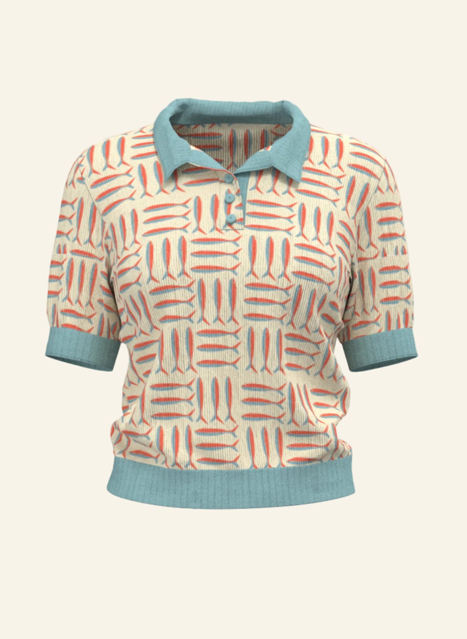 Archive Sale - Size S - Billie - Cream Sardines Top