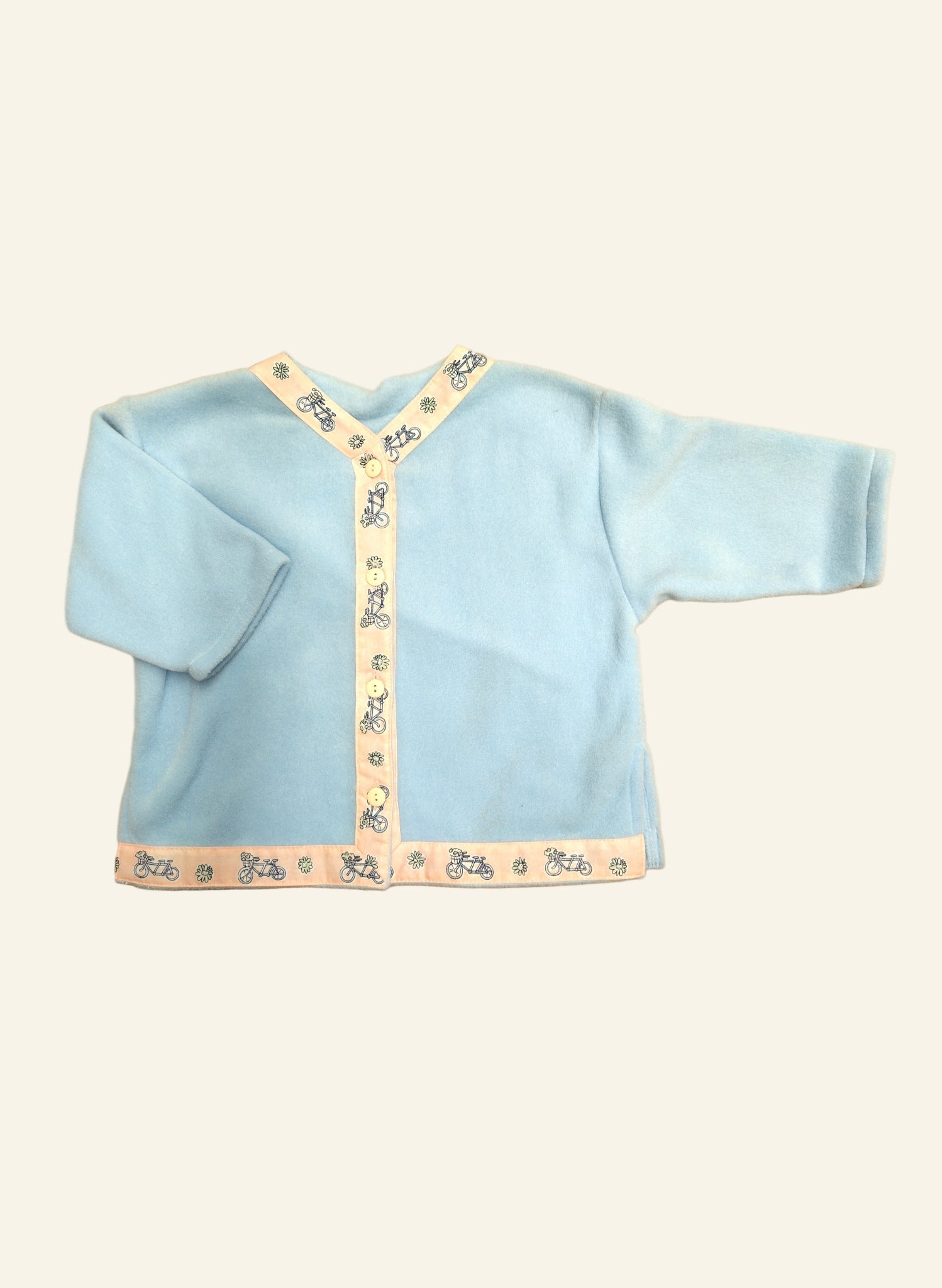 Children's Folk Jacket - Baby Blue Fleece/Pink Daisy Chain