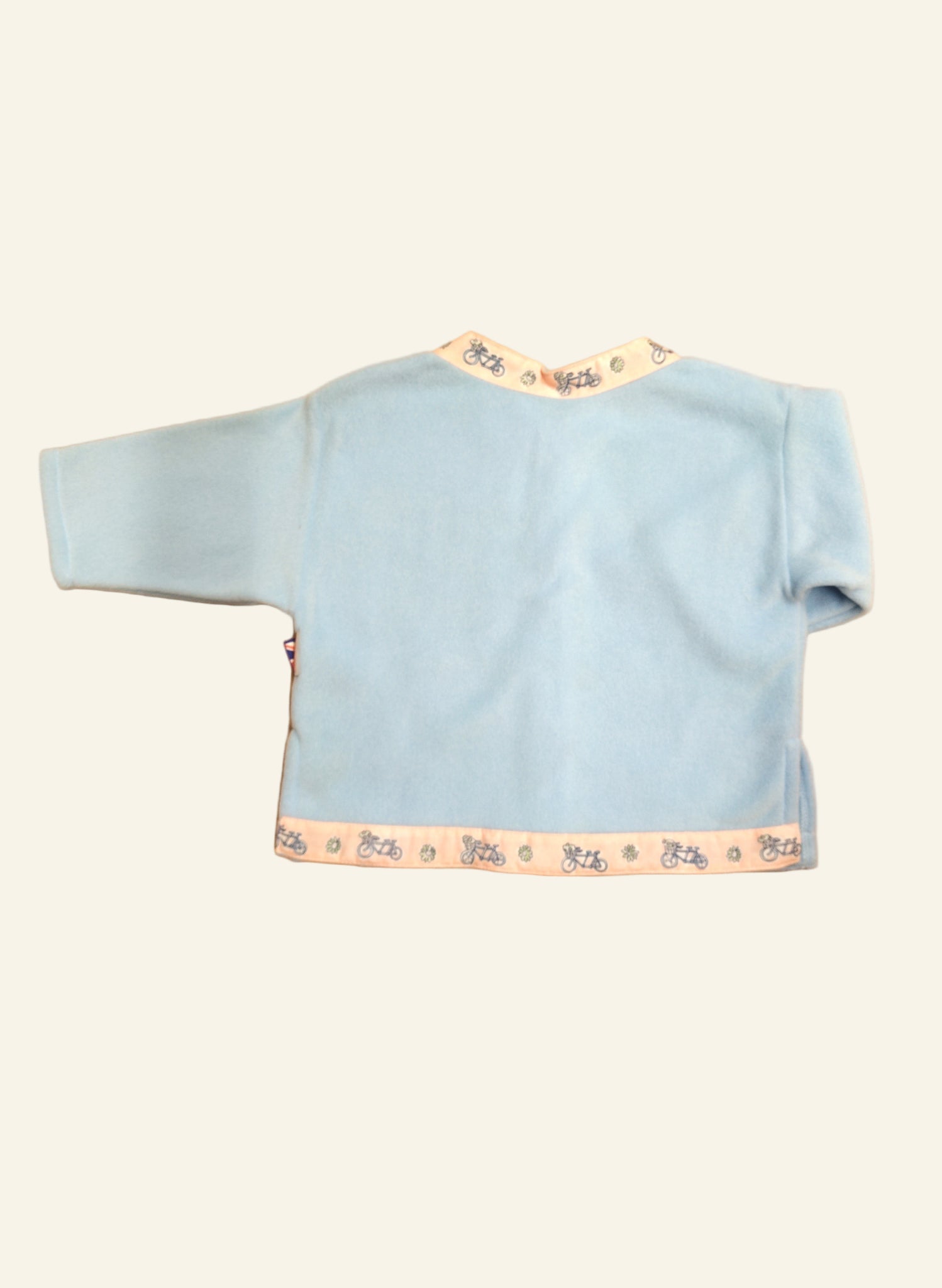 Children's Folk Jacket - Baby Blue Fleece/Pink Daisy Chain