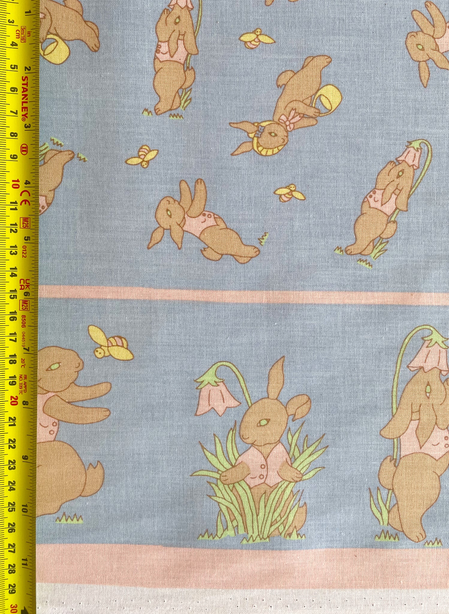 Blue Rabbit Fabric - Cotton