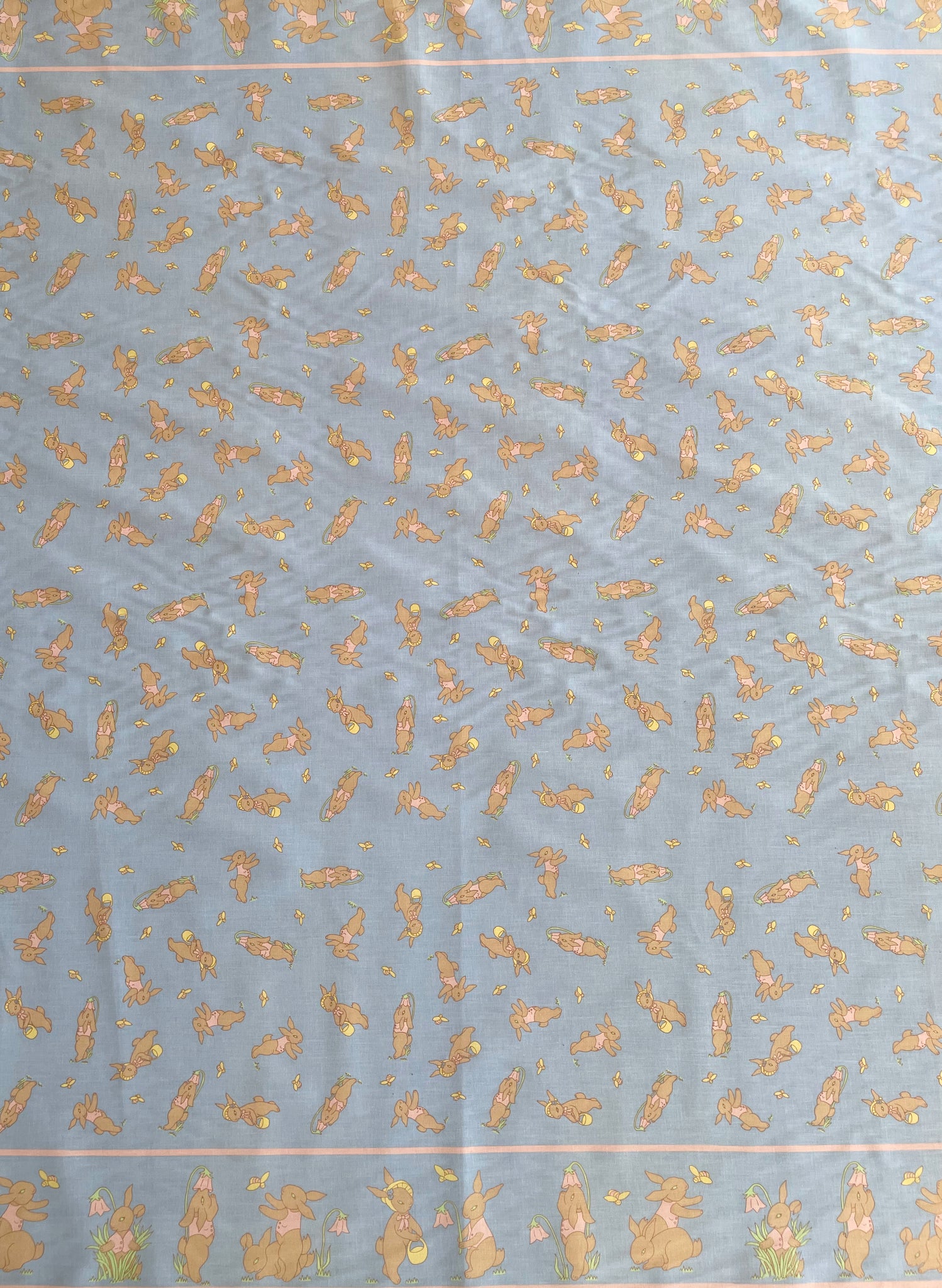 Blue Rabbit Fabric - Cotton