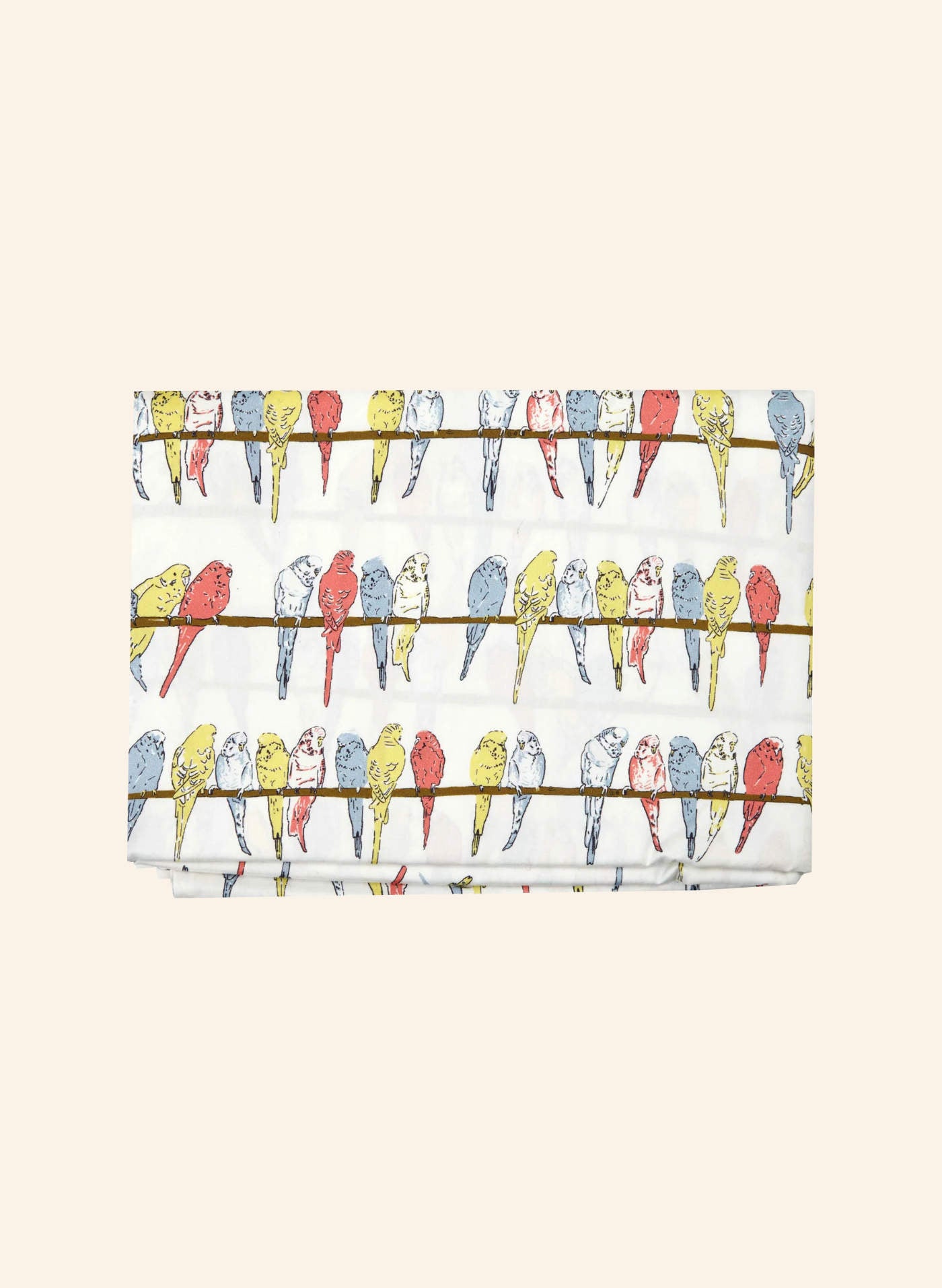 Single Duvet Cover - Ivory Budgies