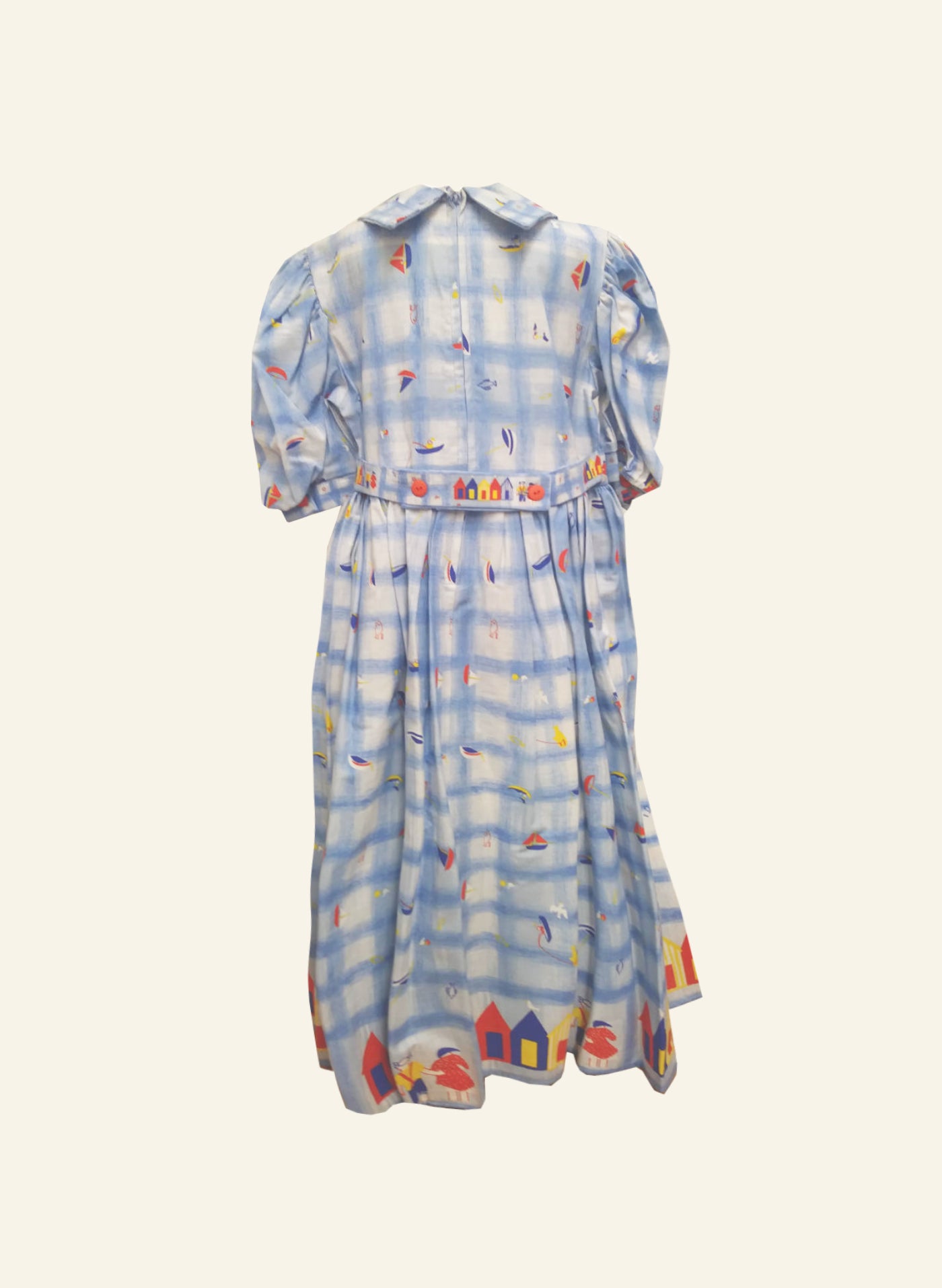 Archive Sale - Poppy - Charlie Dress - Blue Seaside Beach Huts