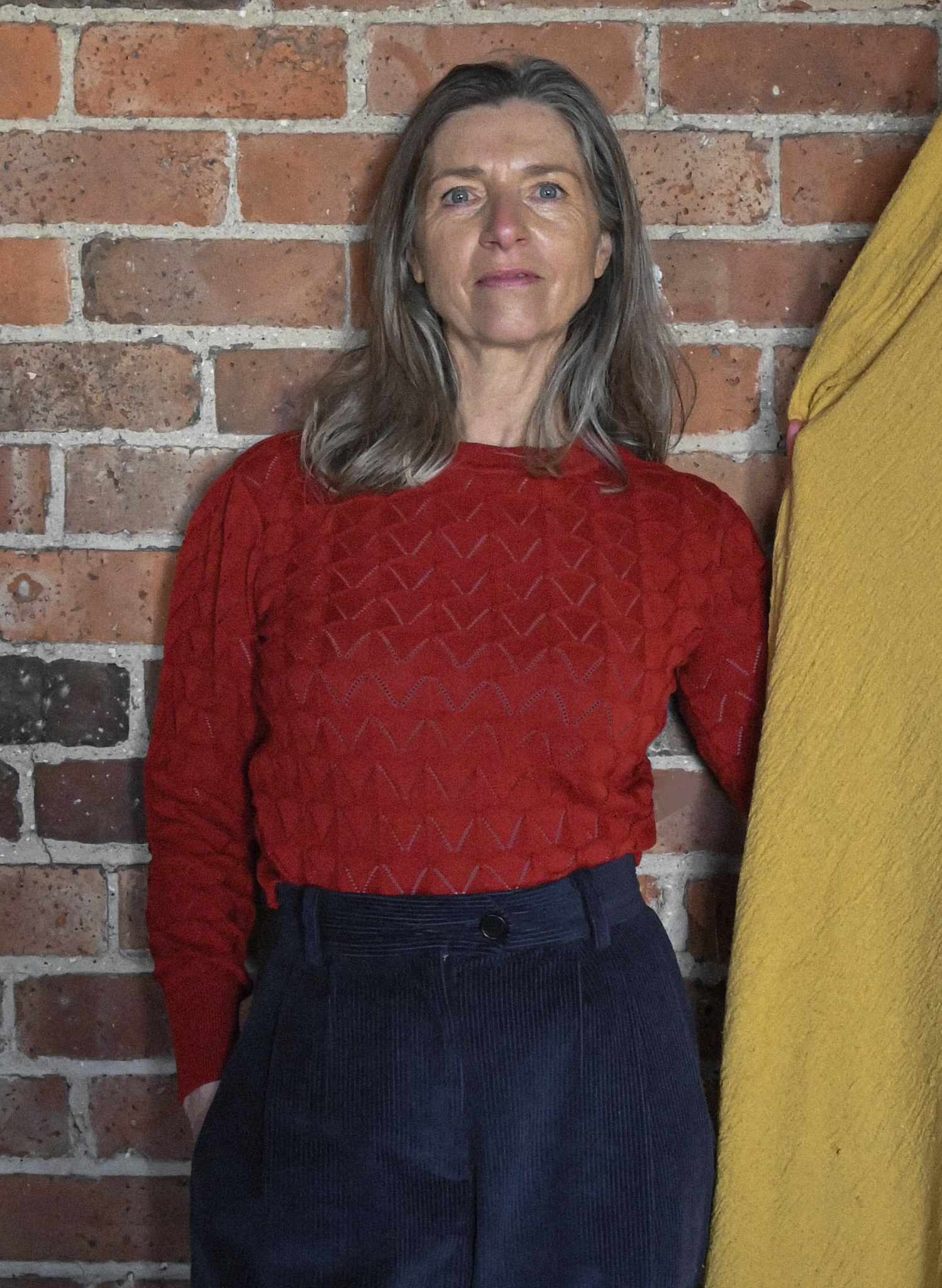 Clara - Rust Pointelle Top