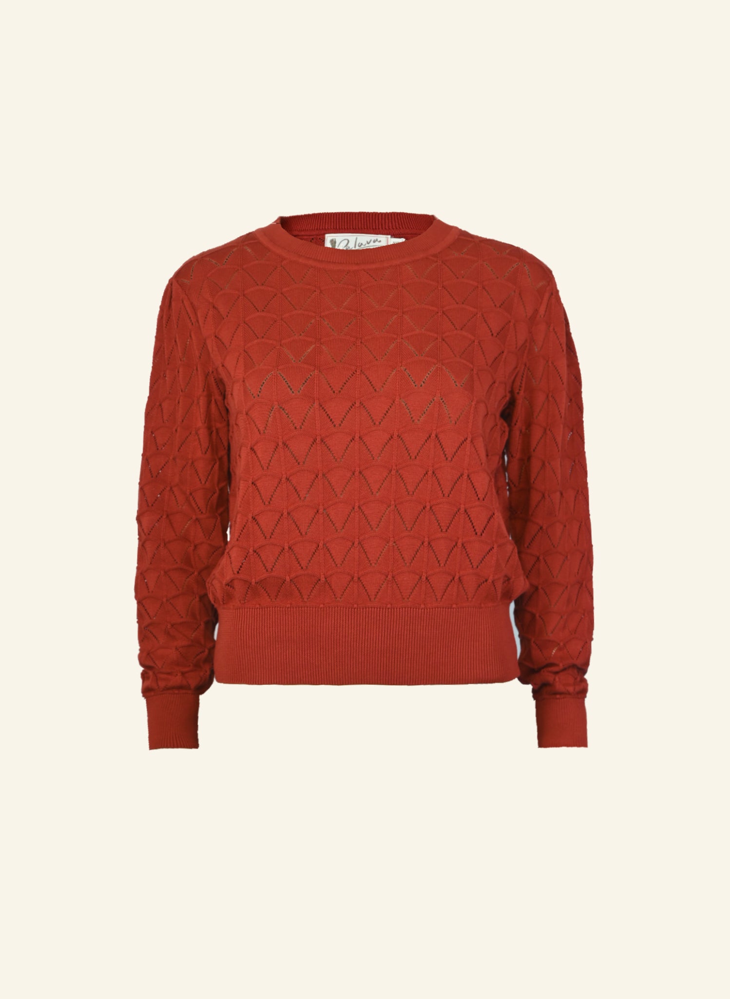 Clara - Rust Pointelle Top