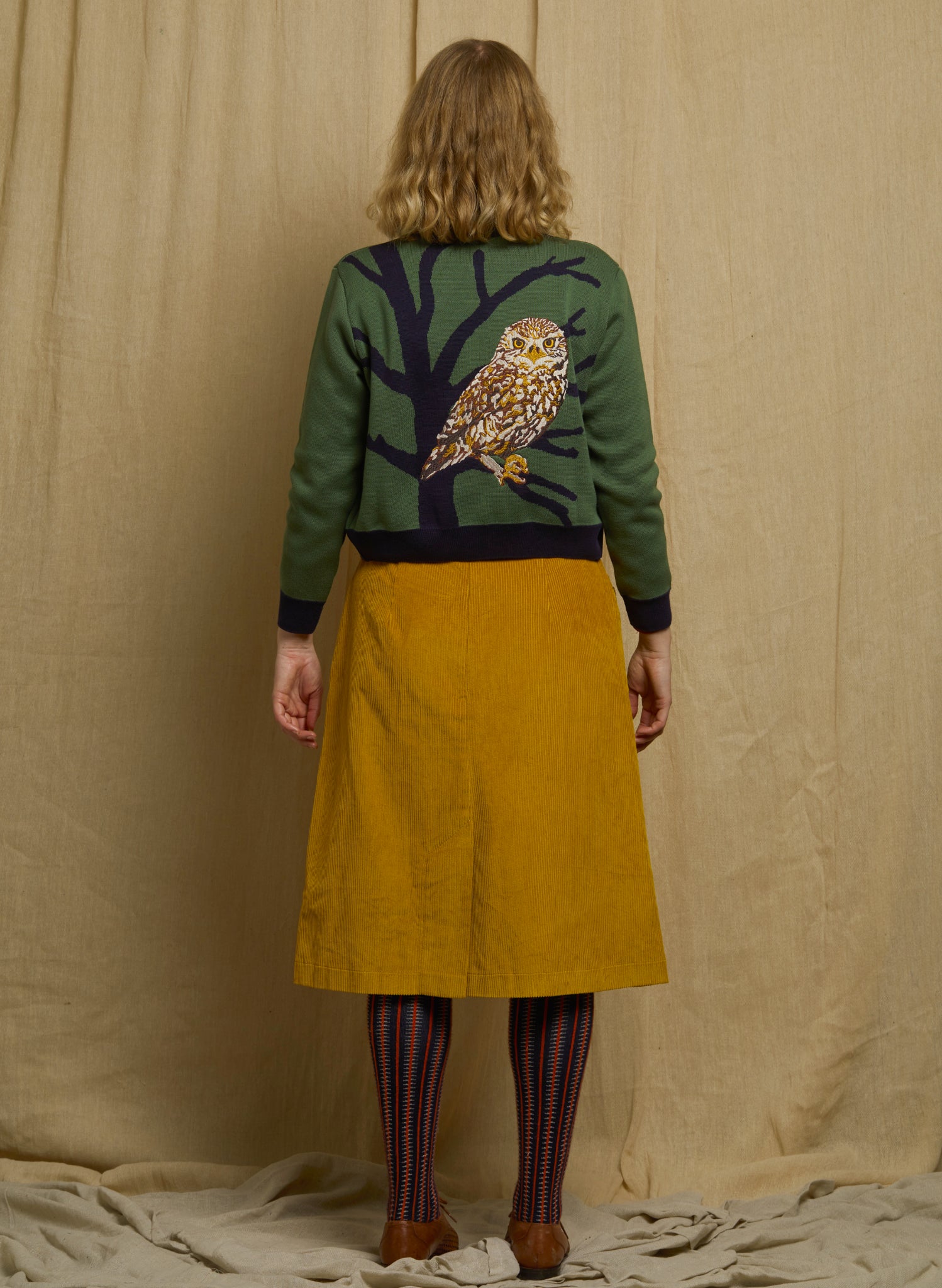 Cora - Mustard Corduroy Skirt