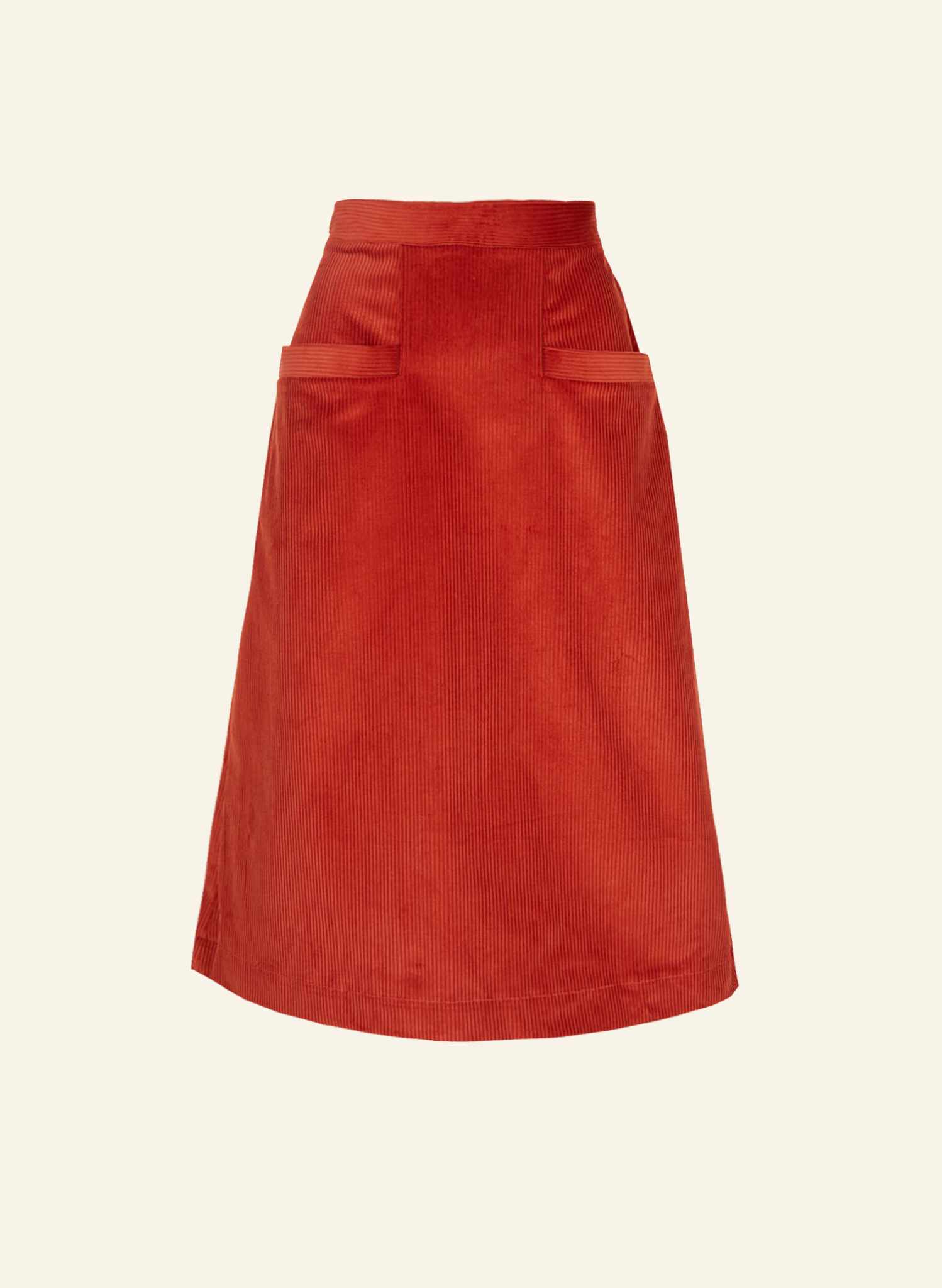 Cora - Rust Corduroy Skirt