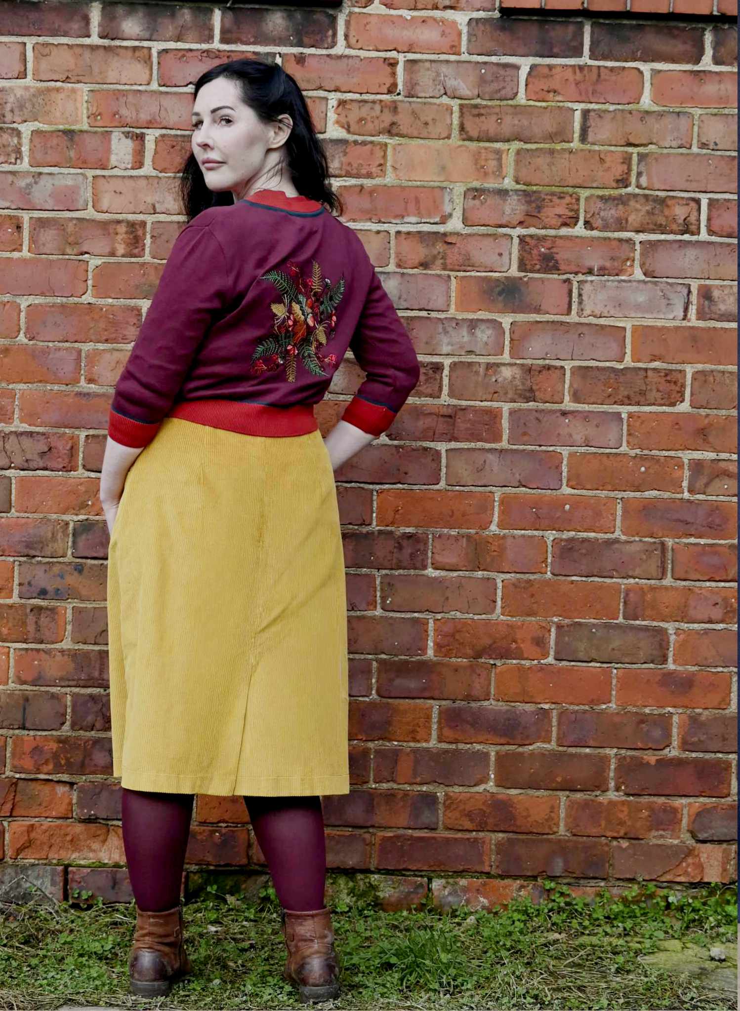 Vera Embroidered Cardigan - Plum Hedgerow