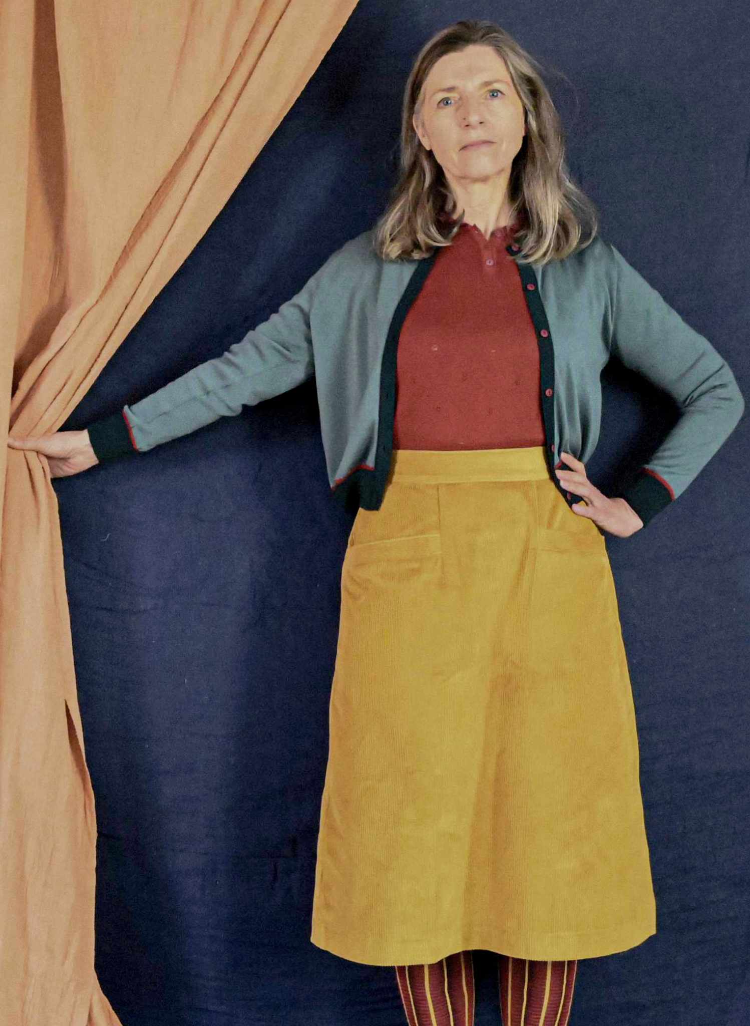 Cora - Mustard Corduroy Skirt
