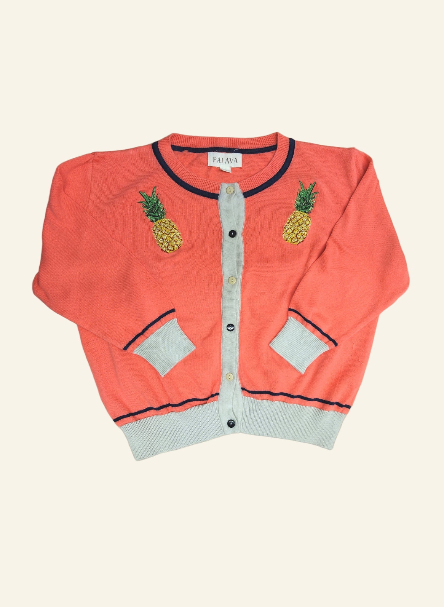 PRE LOVED - Vera Cardigan - Coral Pineapple