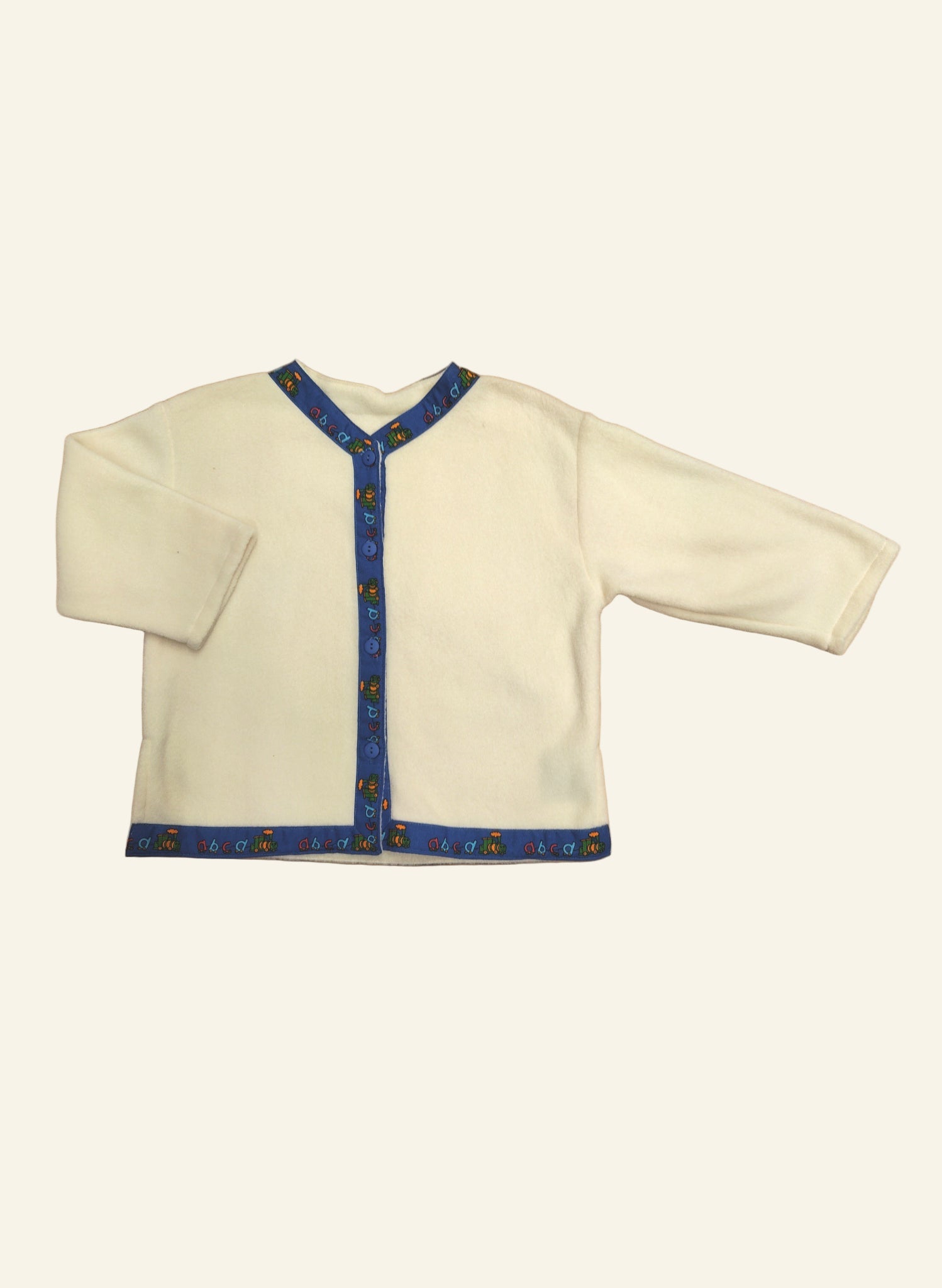 Children's Folk Jacket - Cream/Blue ABC Trim