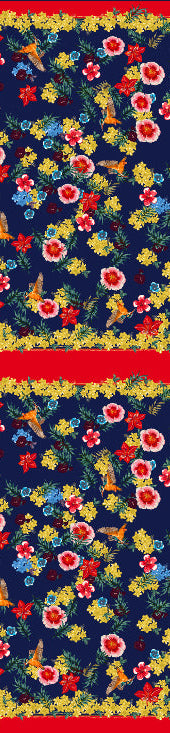 Remnant - 100x165cm - Cream Tropical Birds - Tencel