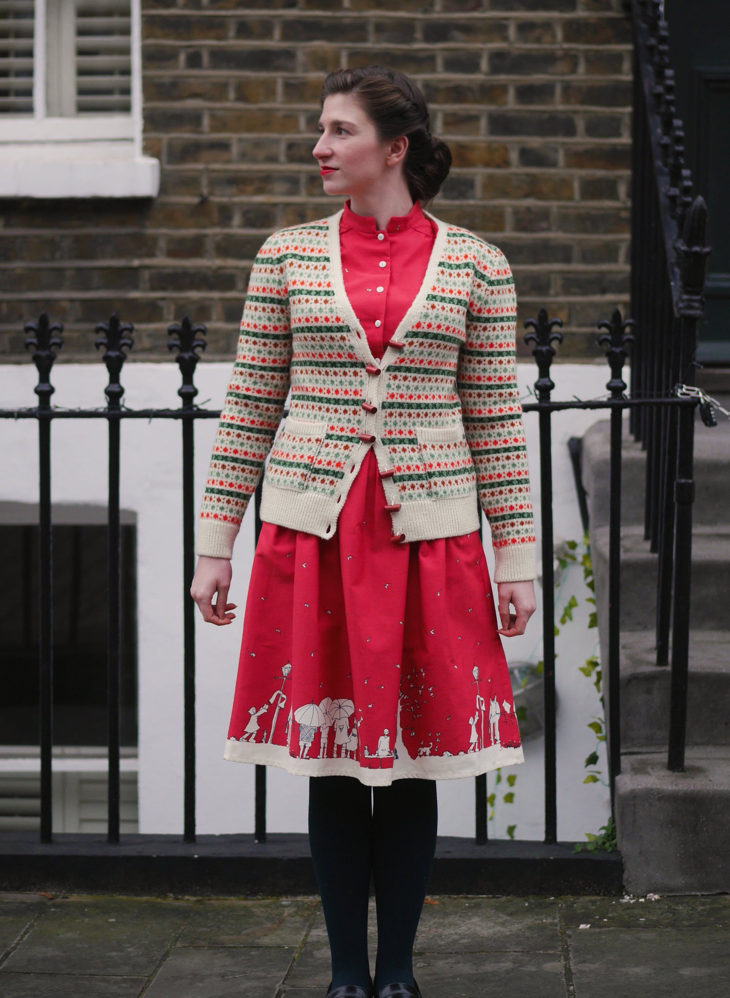 Cynthia - Red Aunt Eva Dress