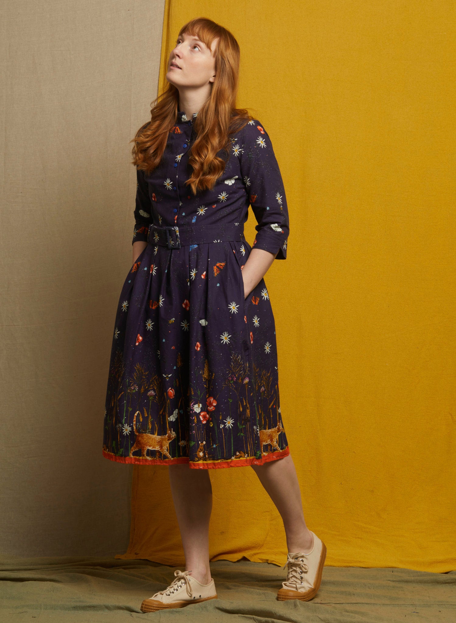 Cynthia Dress - Navy Cornfield