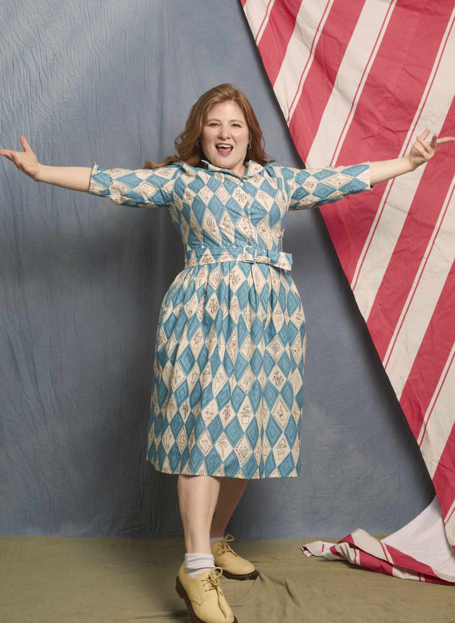 Cynthia - Teal Diamonds Dress