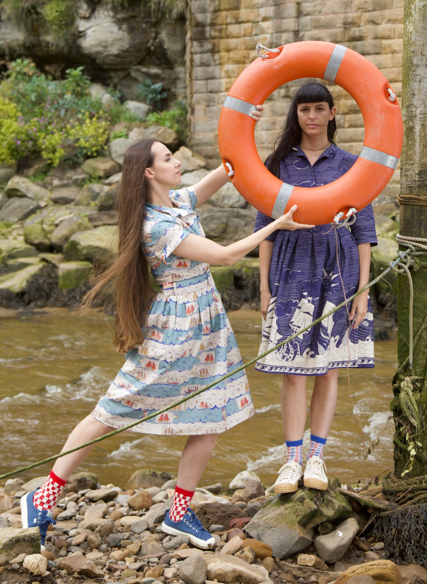 Cynthia - Navy Shipwreck Dress