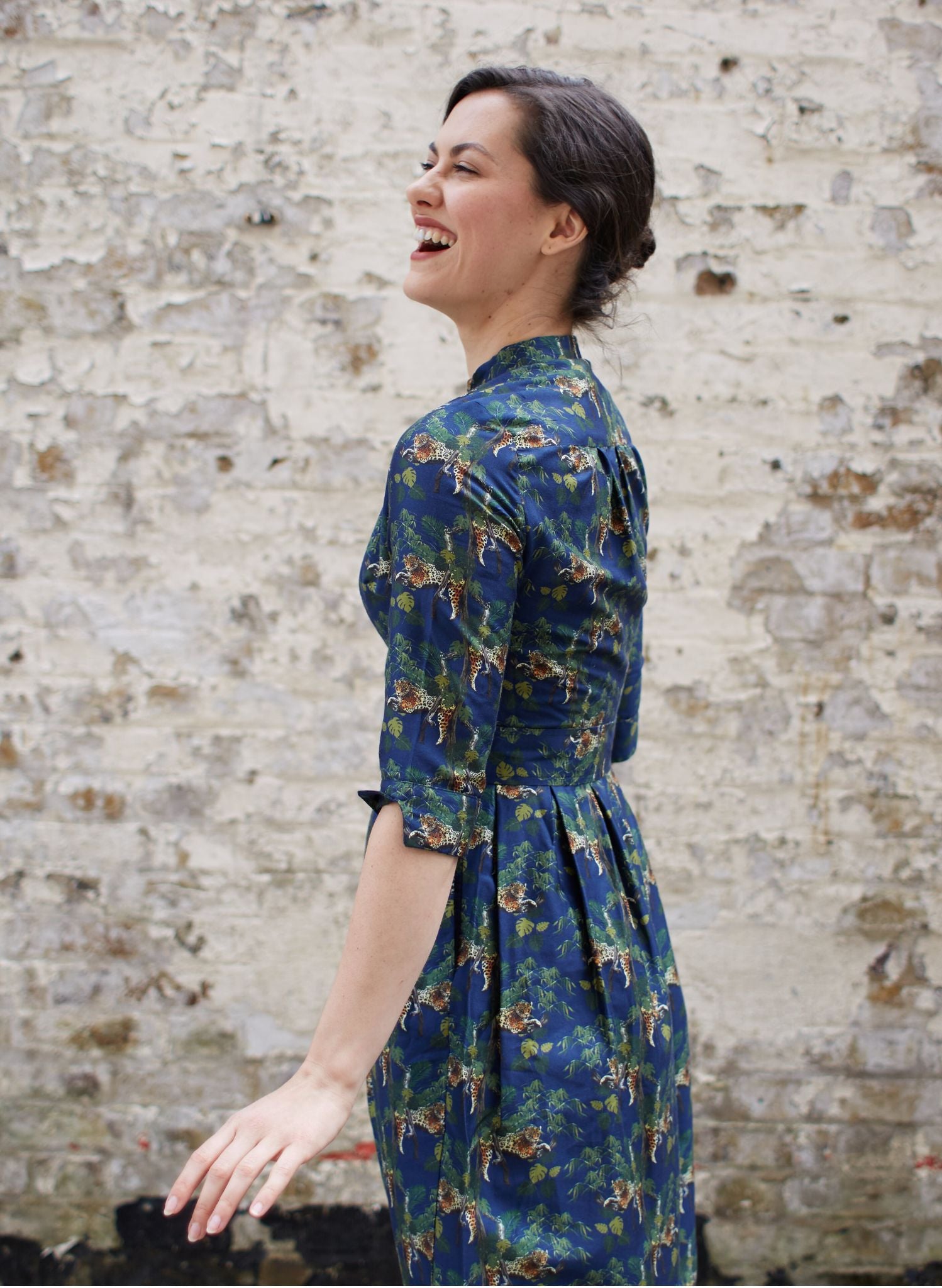 Archive Sale - Size 10 - Cynthia Dress - Navy Leopards
