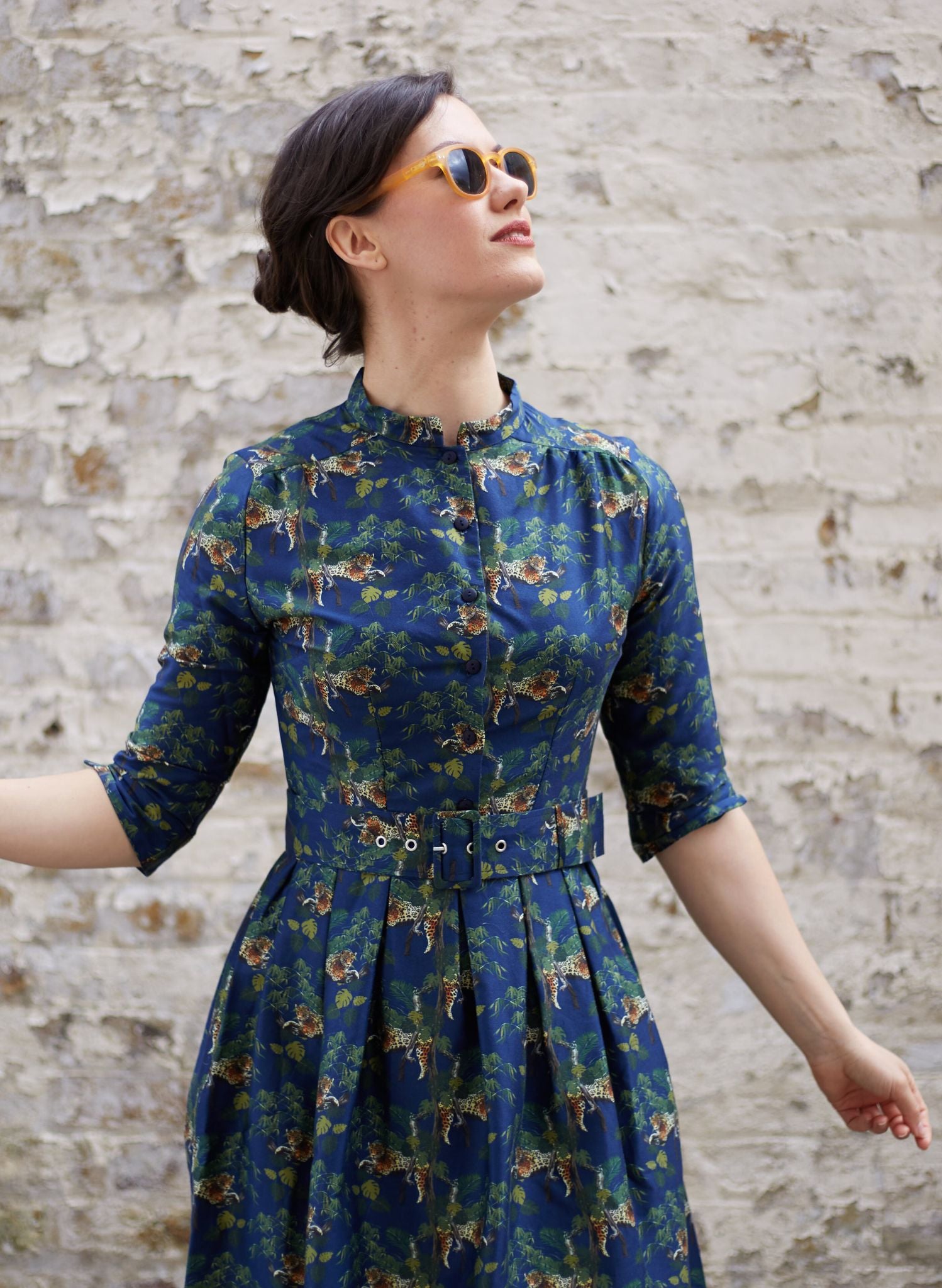 Archive Sale - Size 10 - Cynthia Dress - Navy Leopards