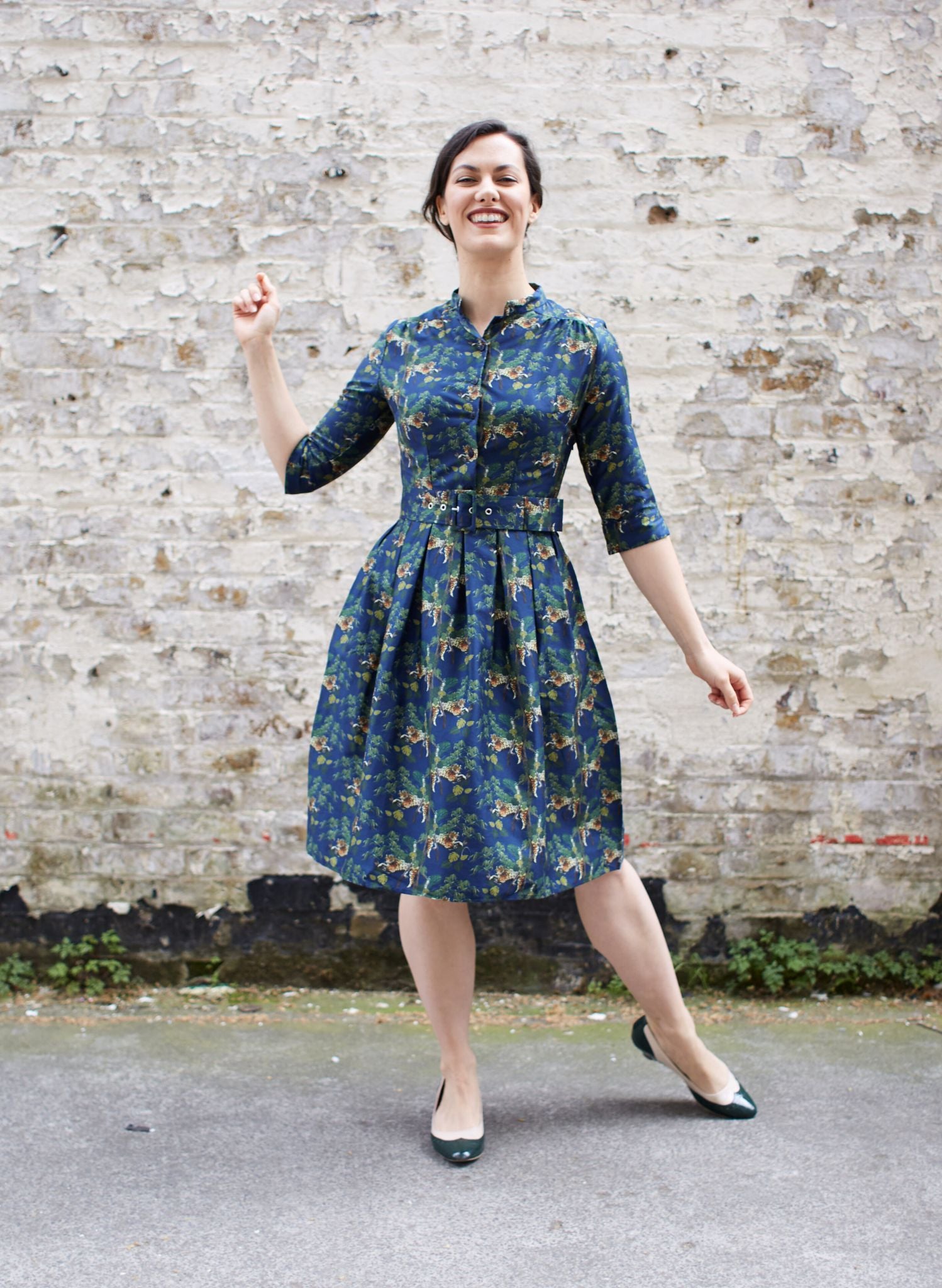 Archive Sale - Size 10 - Cynthia Dress - Navy Leopards