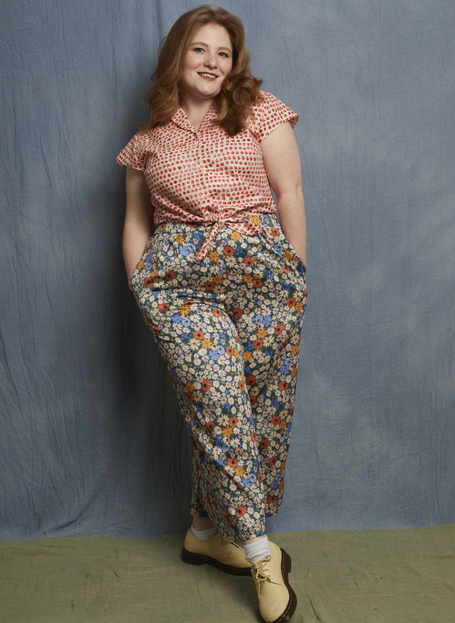 Peggy Top - Pink Thumb Print