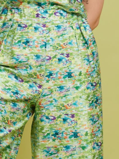 Archive Sale - Edith Culotte Trousers - Green Reflections