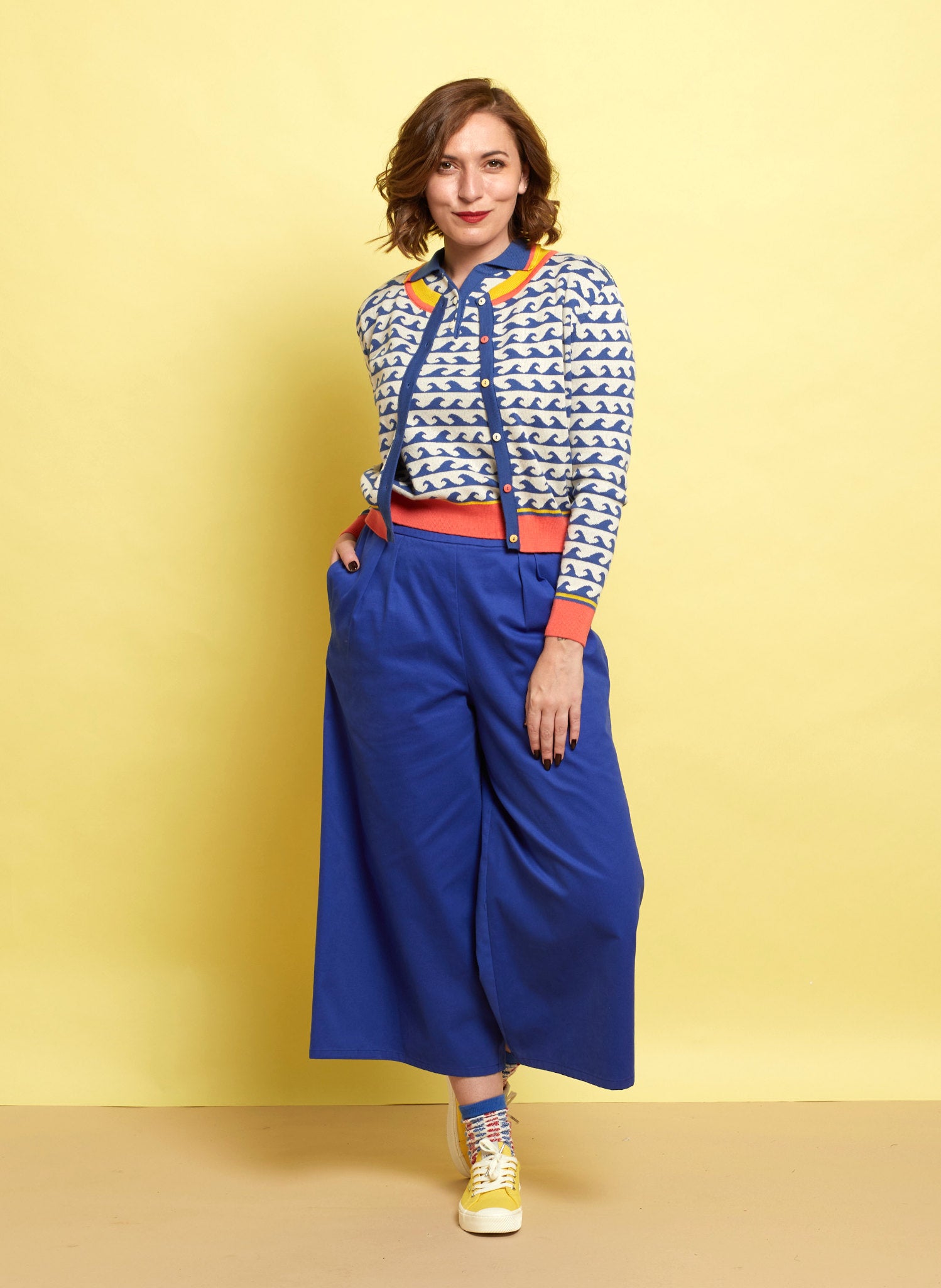 Edith Cropped Trousers - Blue