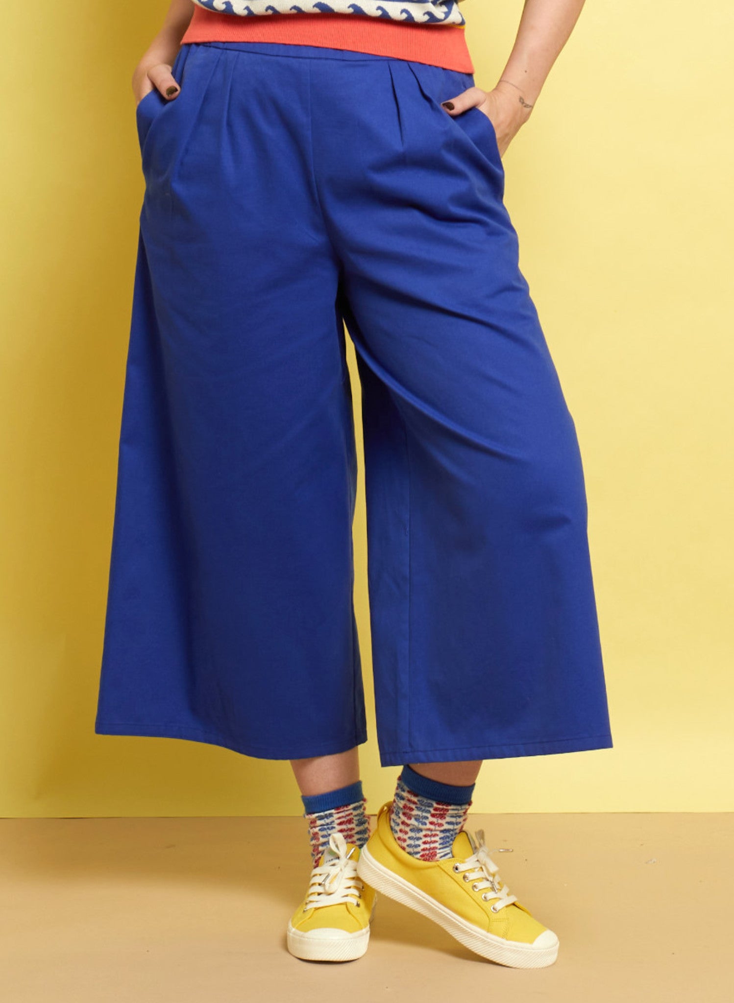 Edith Cropped Trousers - Blue Workwear