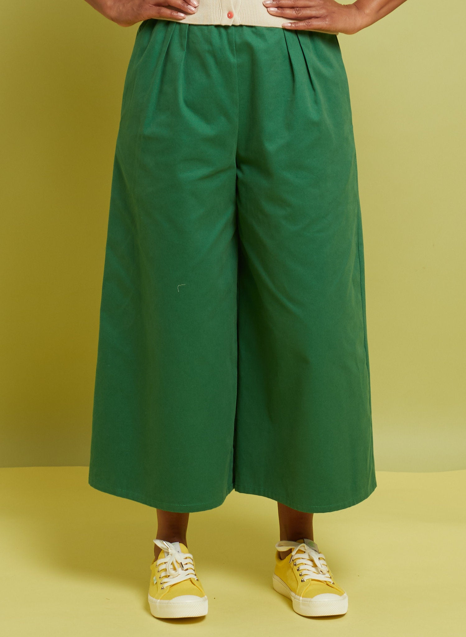 Edith Cropped Trousers - Green