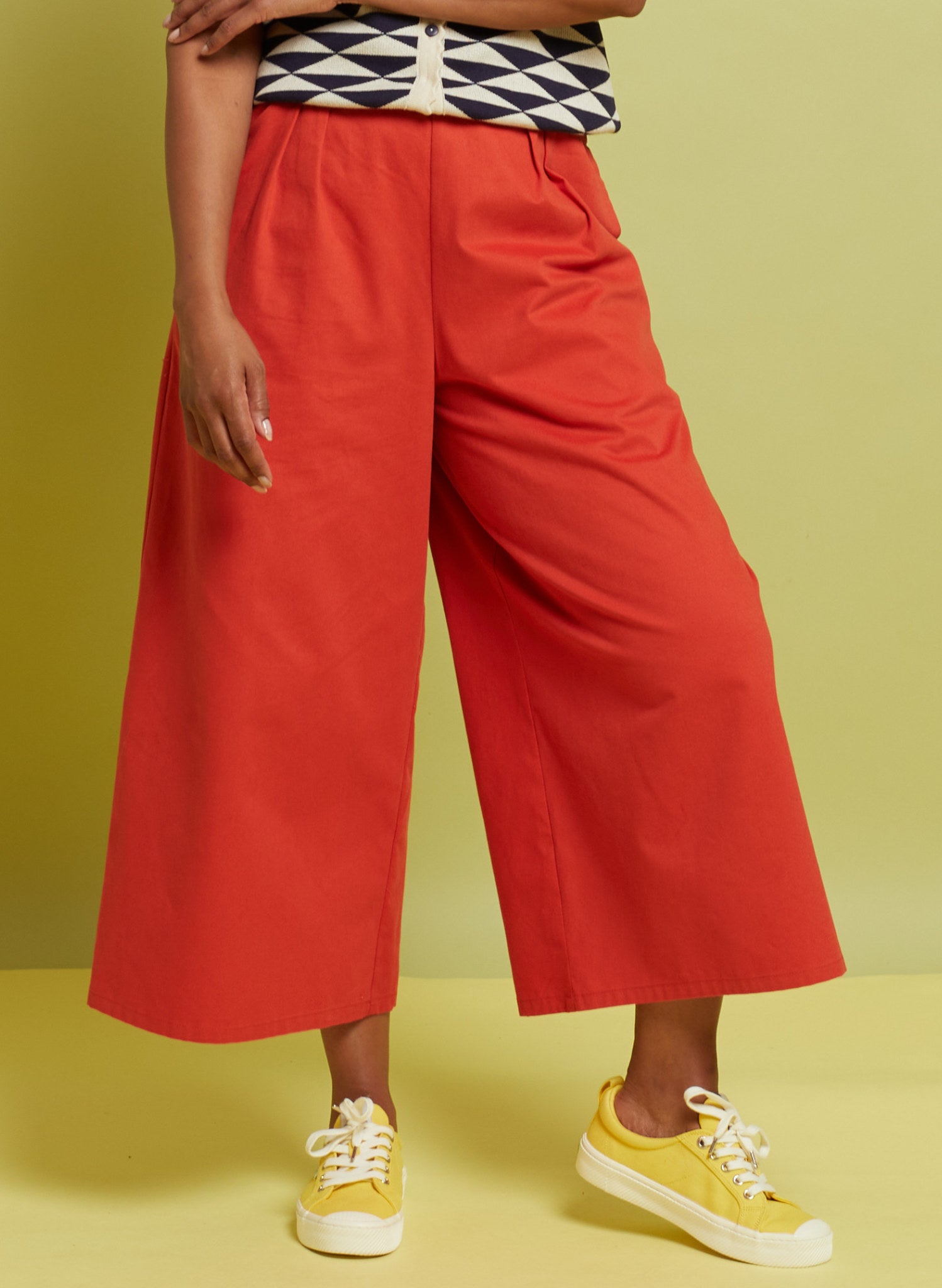 Edith Cropped Trousers - Red Workwear