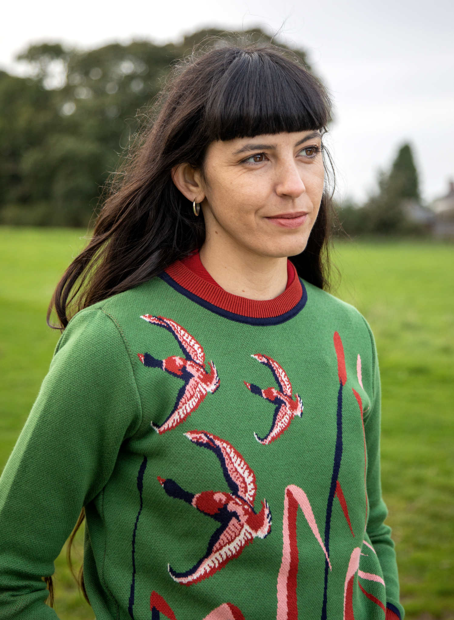 Archive Sale - Size -S - Esther - Green Flying Ducks