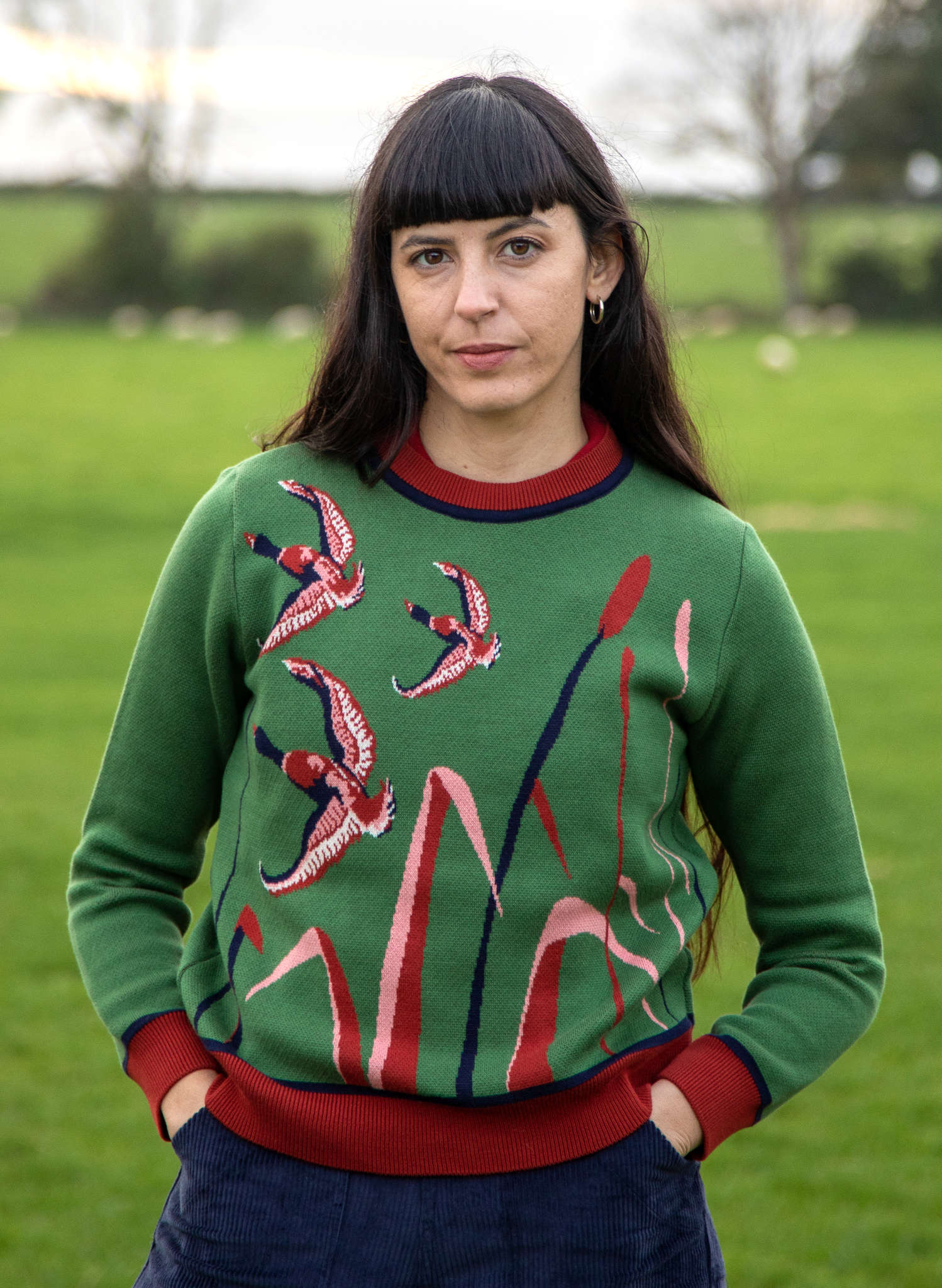 Archive Sale - Size -S - Esther - Green Flying Ducks