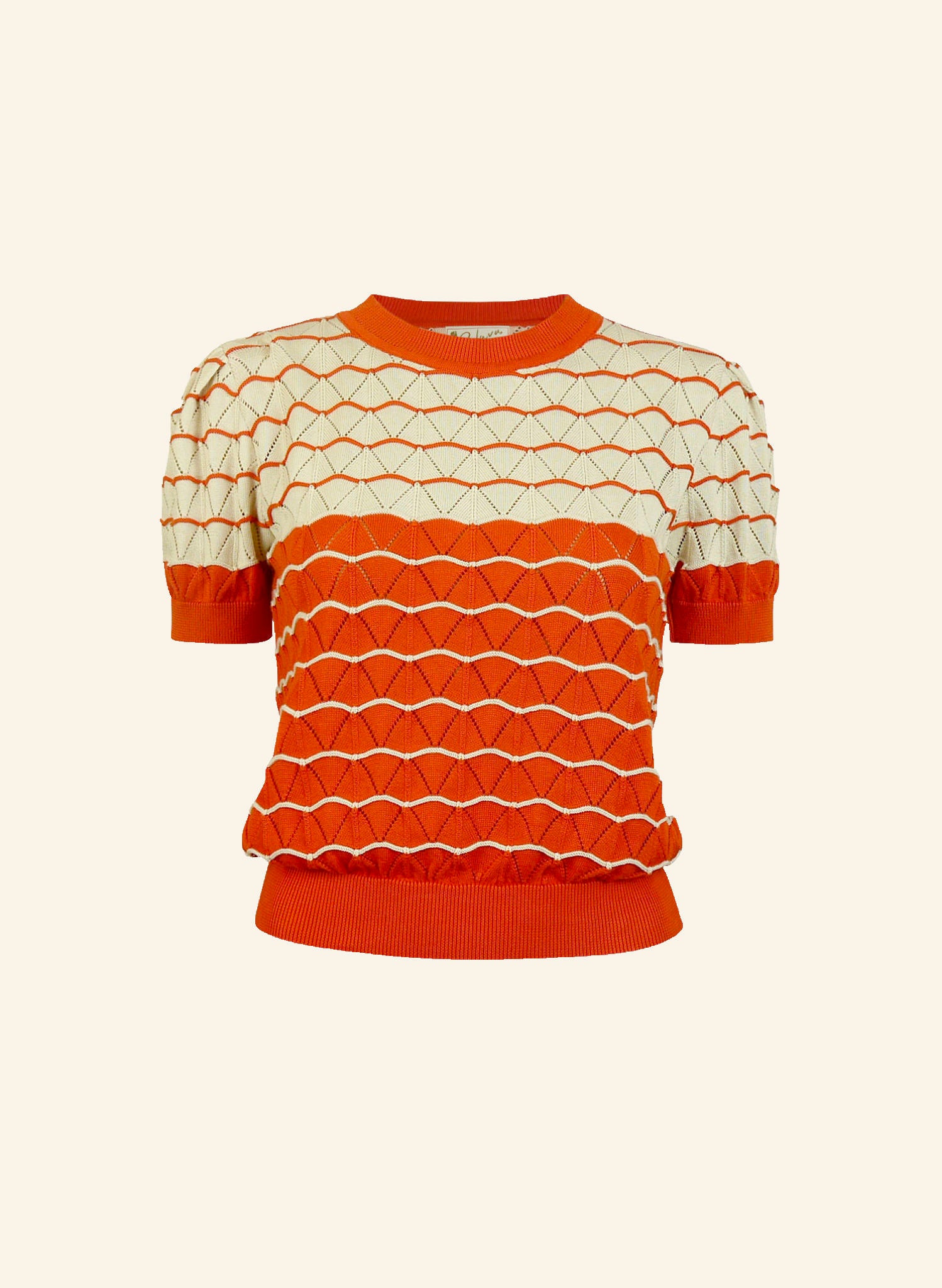 Eve Knitted Cotton Top - Red Shell