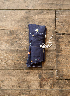 Fabric Remnants Bundle | Navy Wildflowers Print | Zero Waste