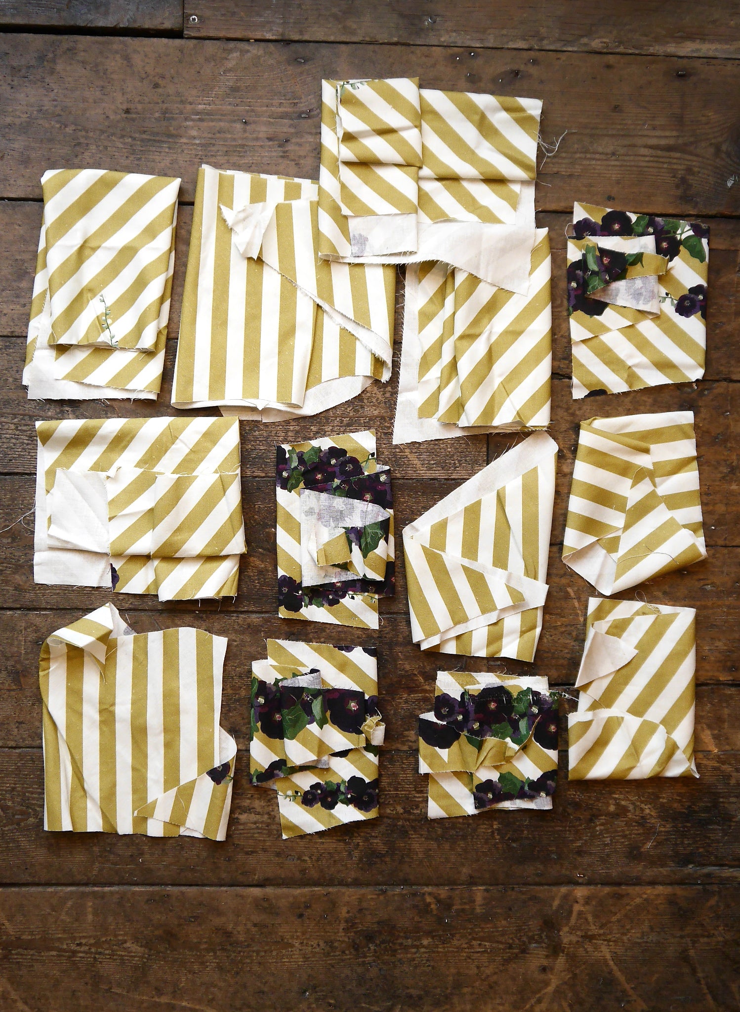 Fabric Bundle - Mustard Stripe