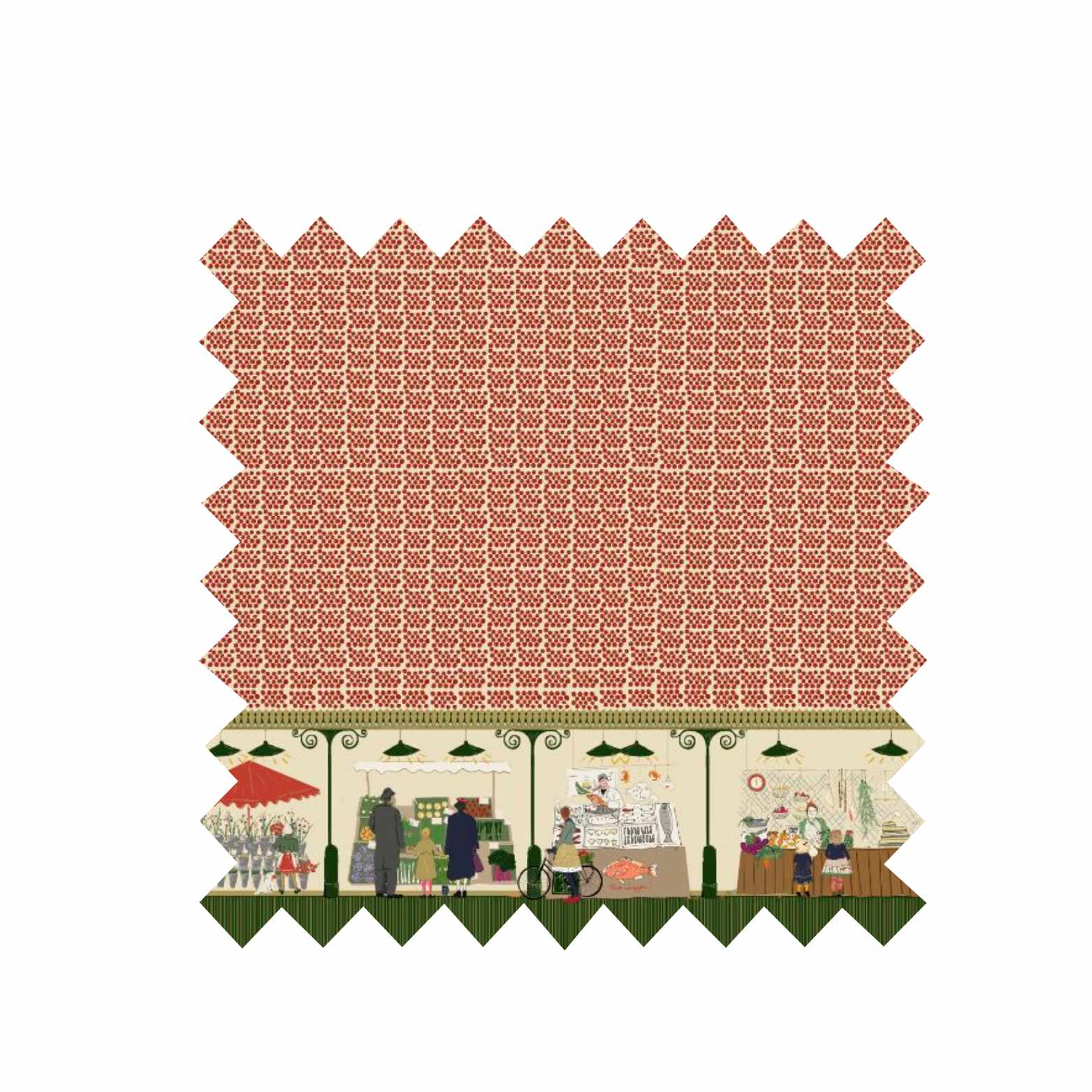 Remnant 82cm x 154cm -Cream Farmers Market - Organic Cotton