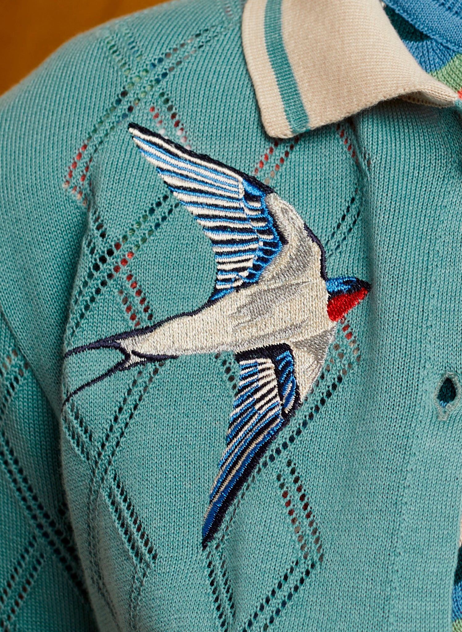 Fern Cardigan - Mineral Blue Swallows